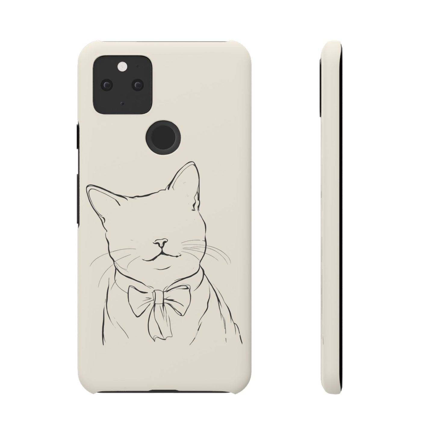 Charming Whiskers, Minimalist Cat Portrait Phone Case