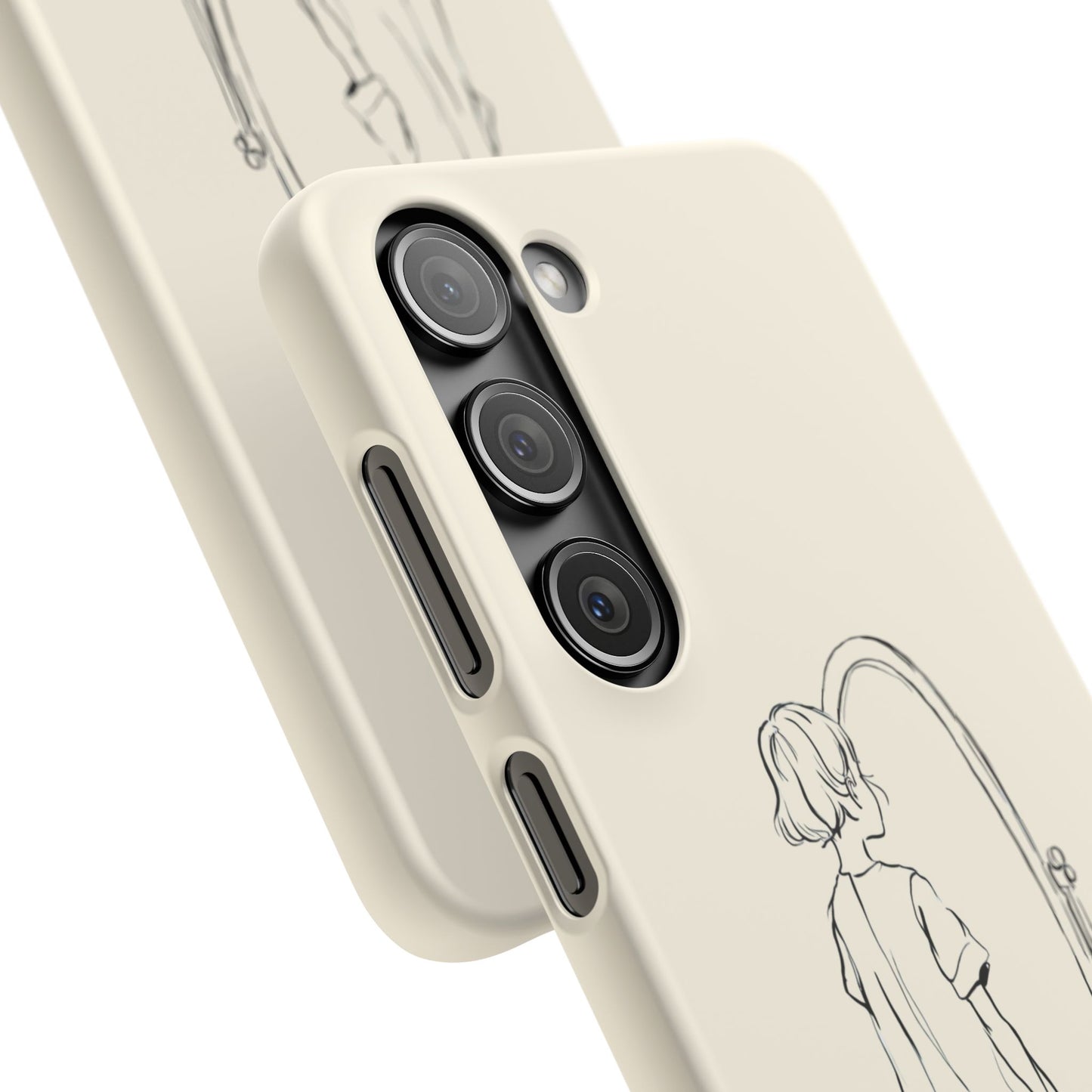 Dreamer's Reflection, Minimalist Line Art Phone Case