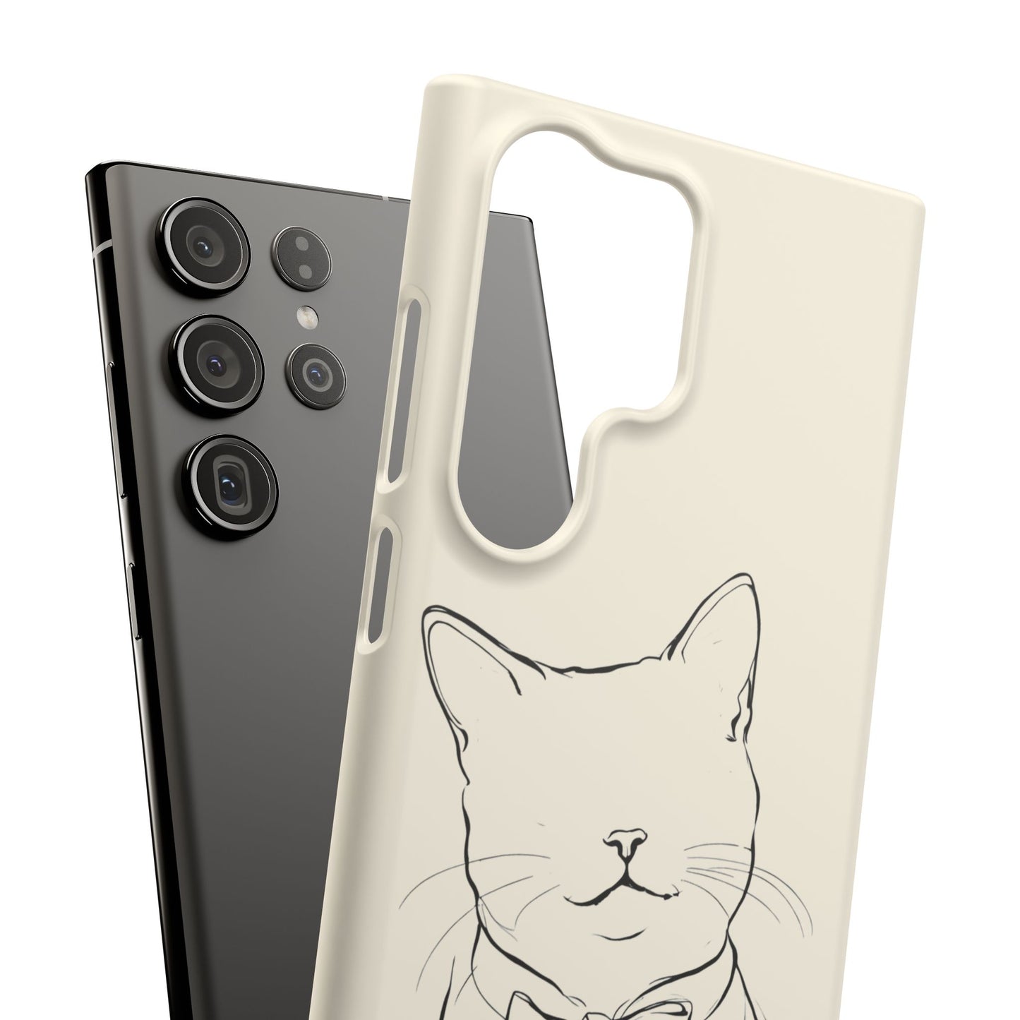 Charming Whiskers, Minimalist Cat Portrait Phone Case