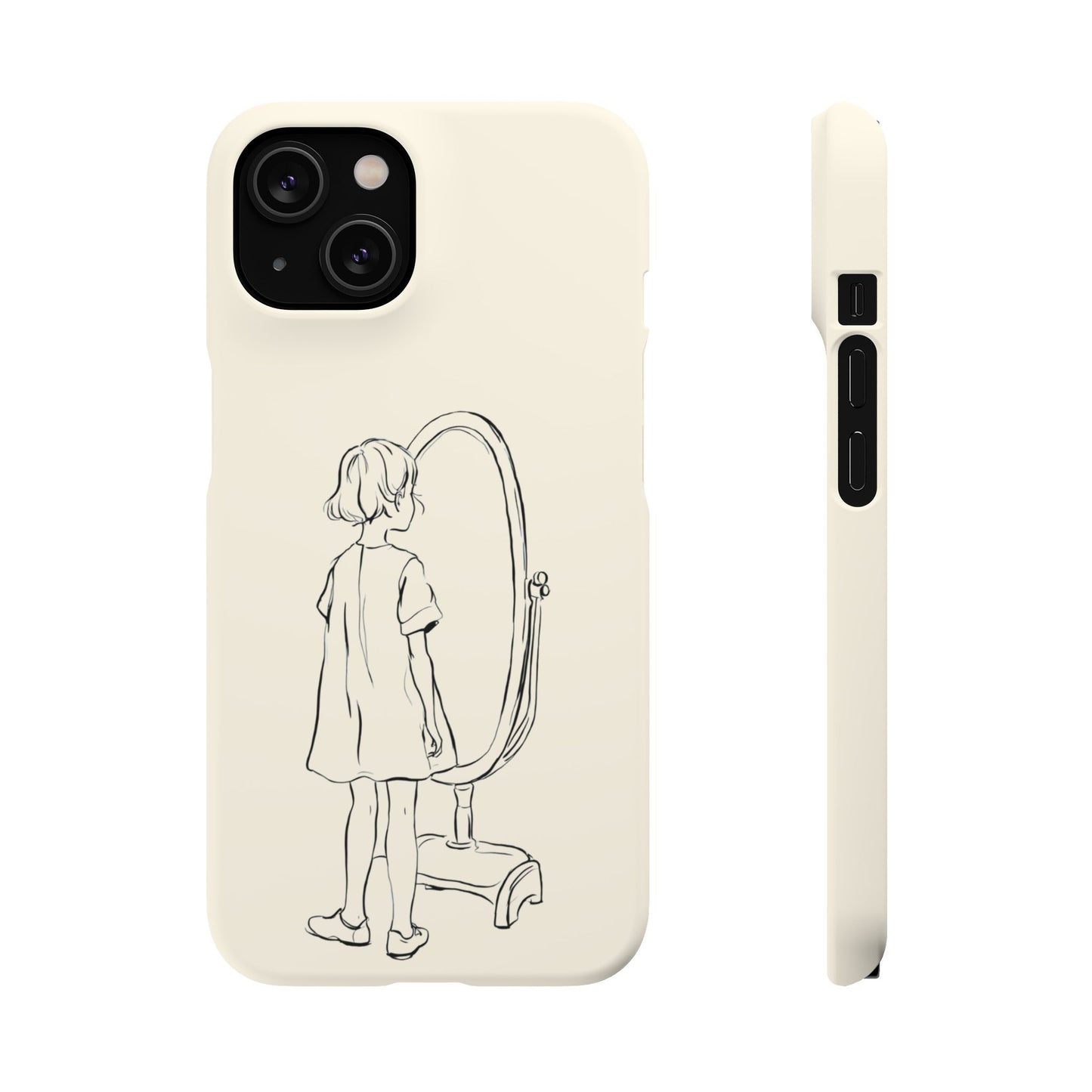 Dreamer's Reflection, Minimalist Line Art Phone Case