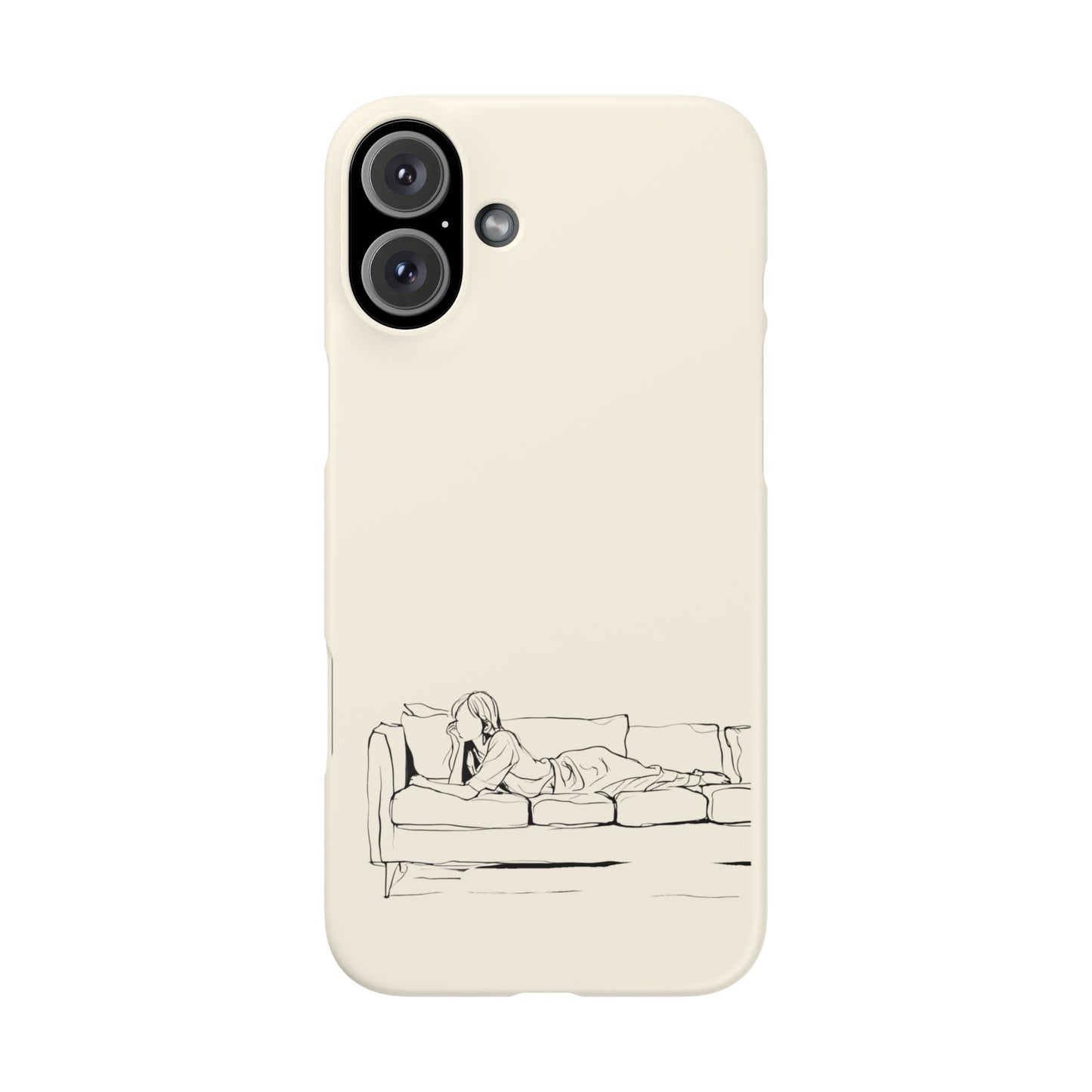 Cozy Sofa Line Art Phone Case, Minimalist & Relaxing Design For iPhone 16 15 Pro 14 12 XR 8 Samsung