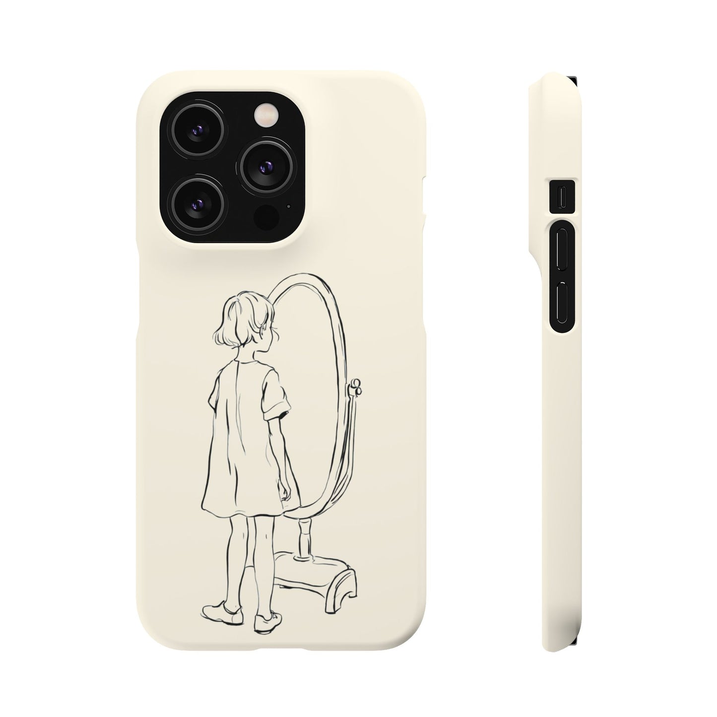 Dreamer's Reflection, Minimalist Line Art Phone Case