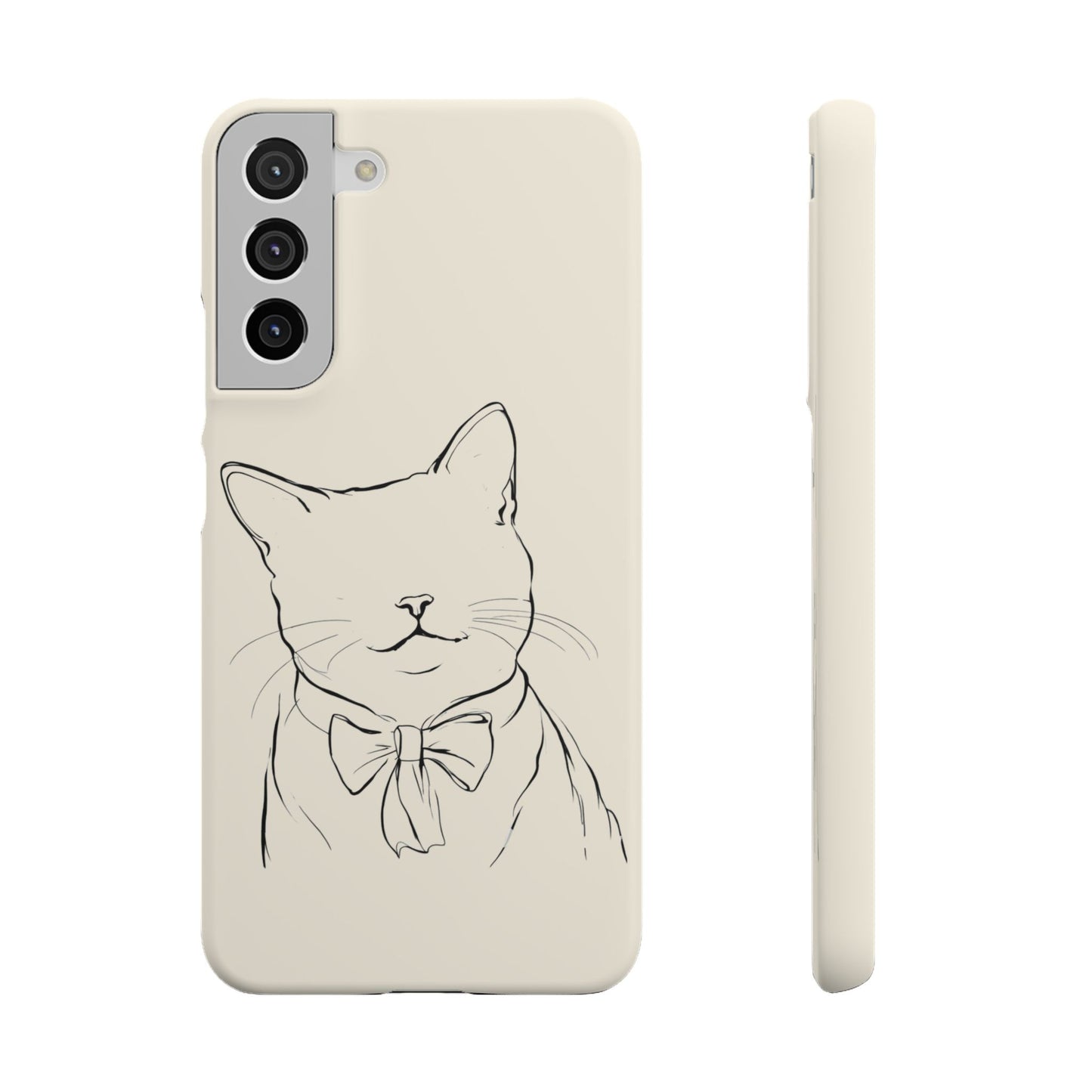 Charming Whiskers, Minimalist Cat Portrait Phone Case