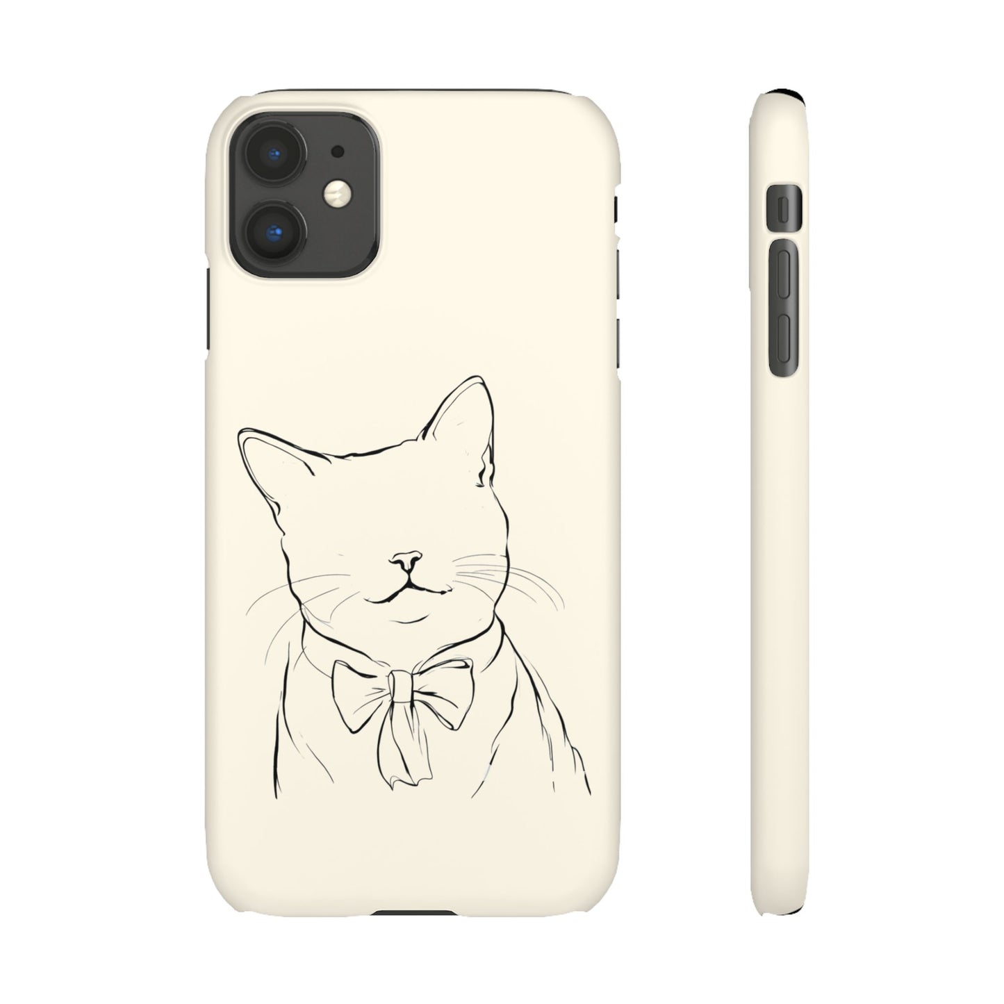 Charming Whiskers, Minimalist Cat Portrait Phone Case