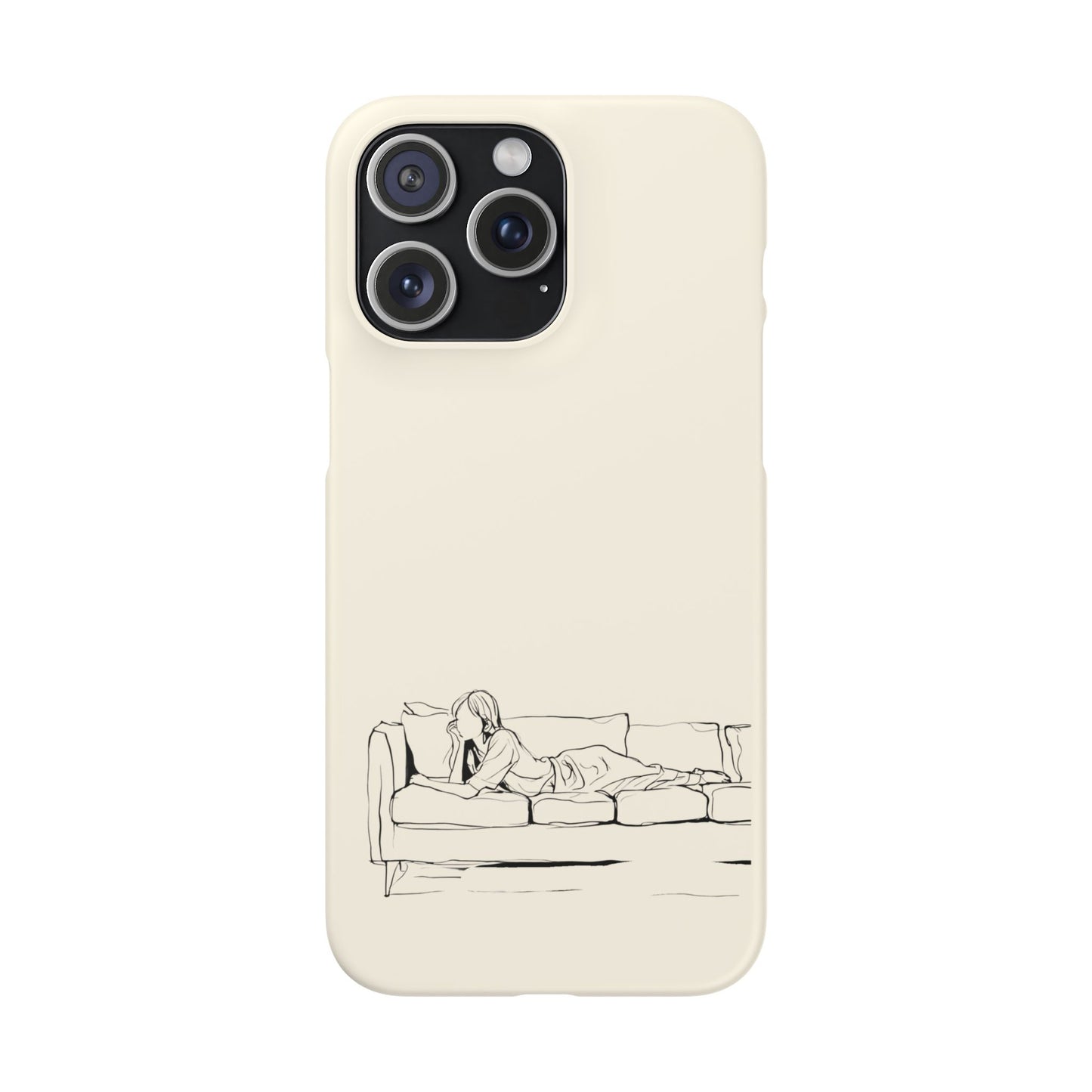 Cozy Sofa Line Art Phone Case, Minimalist & Relaxing Design For iPhone 16 15 Pro 14 12 XR 8 Samsung