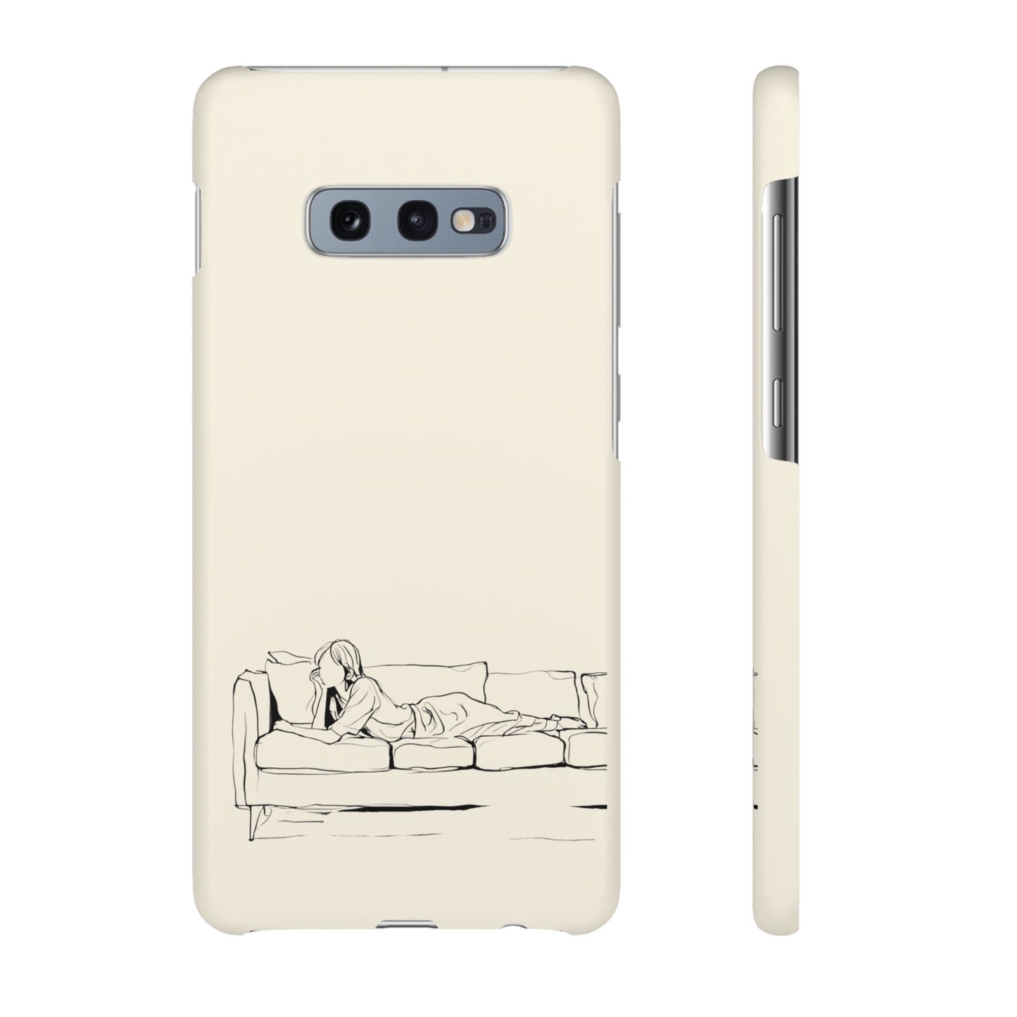 Cozy Sofa Line Art Phone Case, Minimalist & Relaxing Design For iPhone 16 15 Pro 14 12 XR 8 Samsung