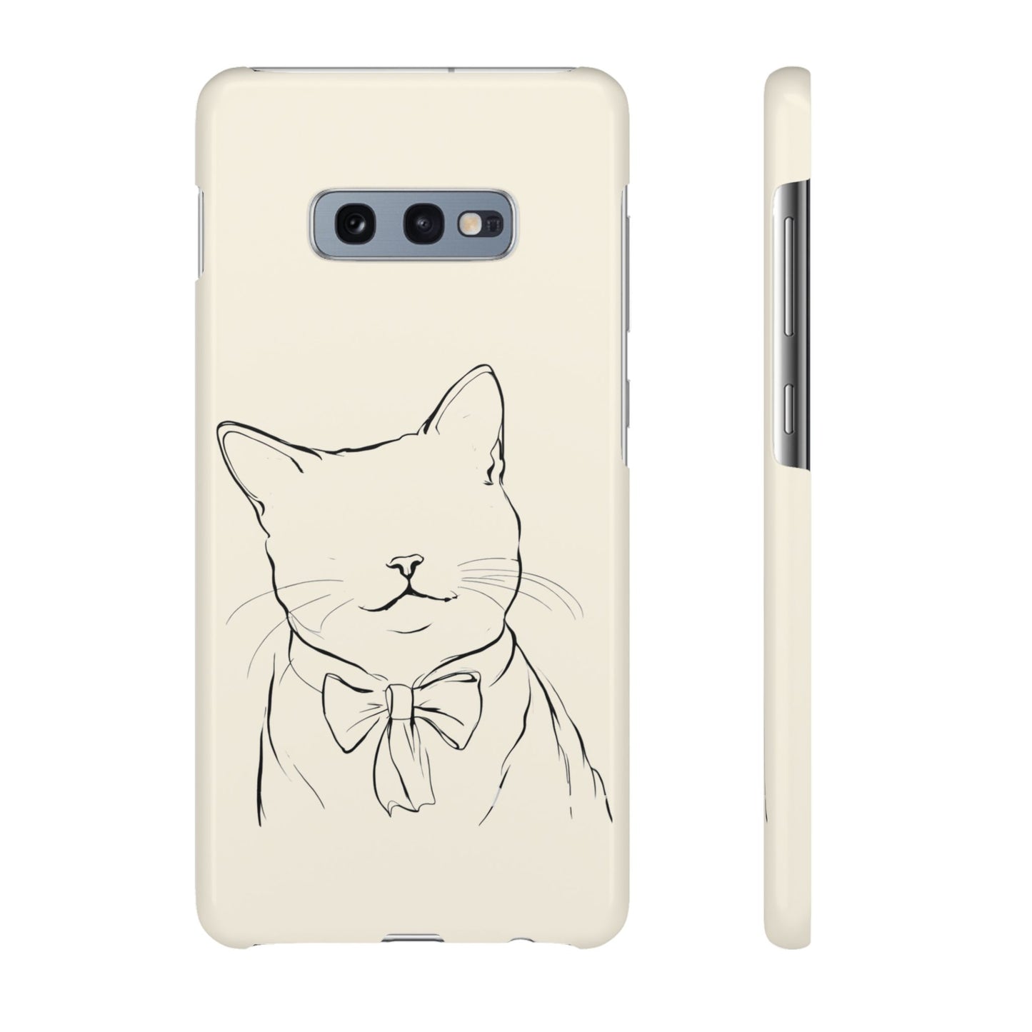 Charming Whiskers, Minimalist Cat Portrait Phone Case