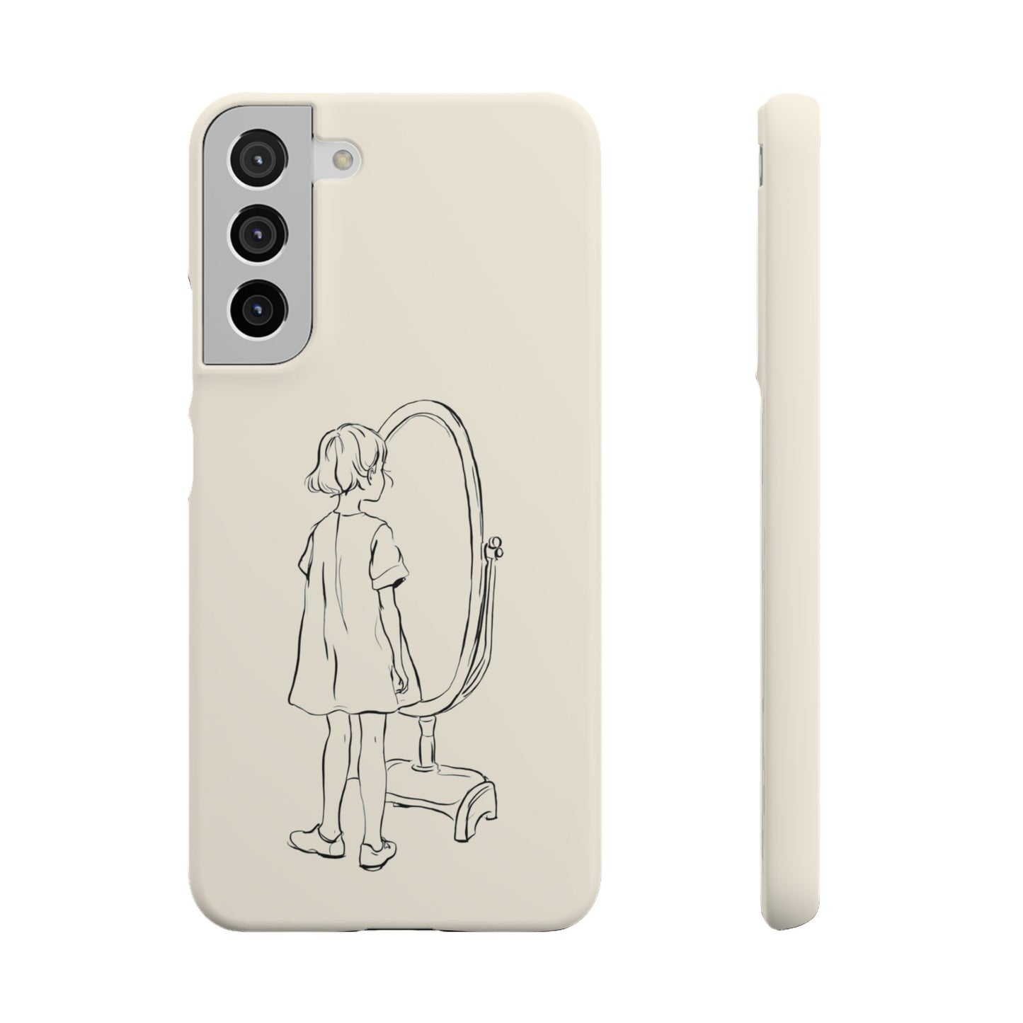 Dreamer's Reflection, Minimalist Line Art Phone Case