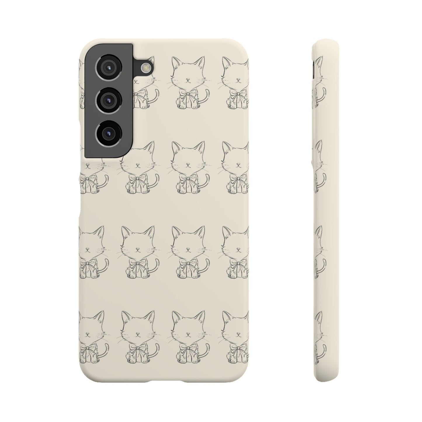 Cute Bow Cat Pattern Phone Case, Cute & Minimalist Design