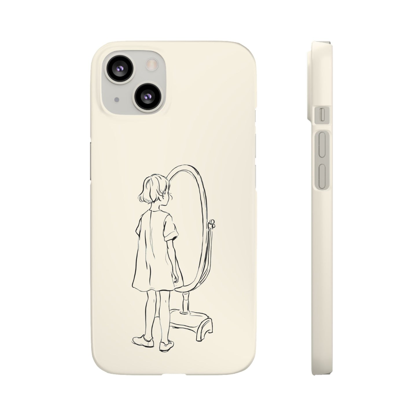 Dreamer's Reflection, Minimalist Line Art Phone Case