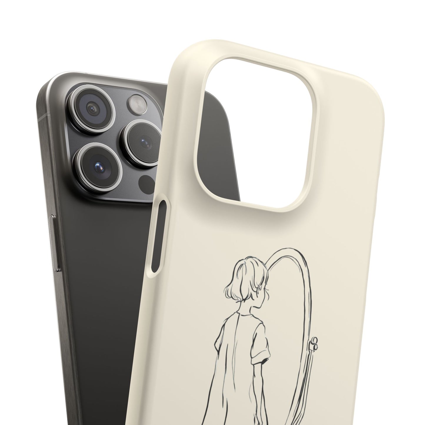 Dreamer's Reflection, Minimalist Line Art Phone Case