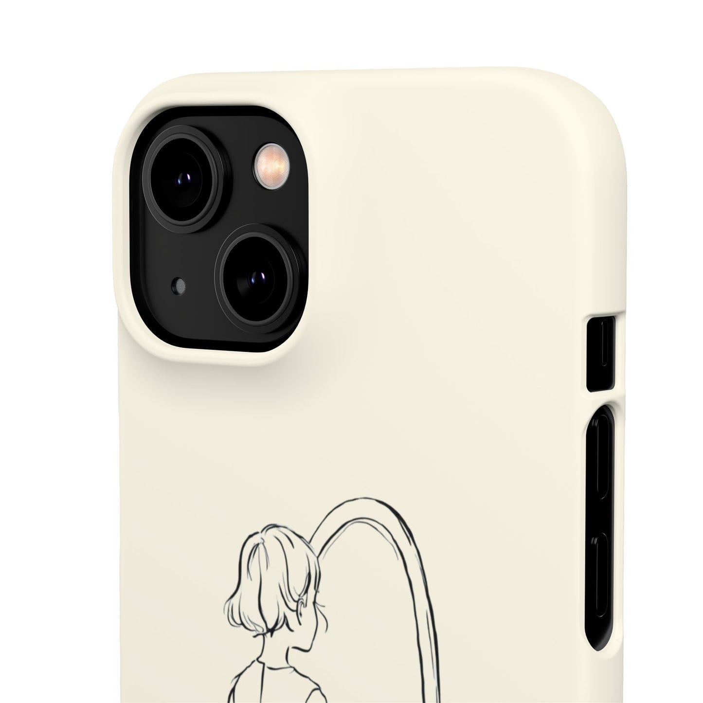 Dreamer's Reflection, Minimalist Line Art Phone Case