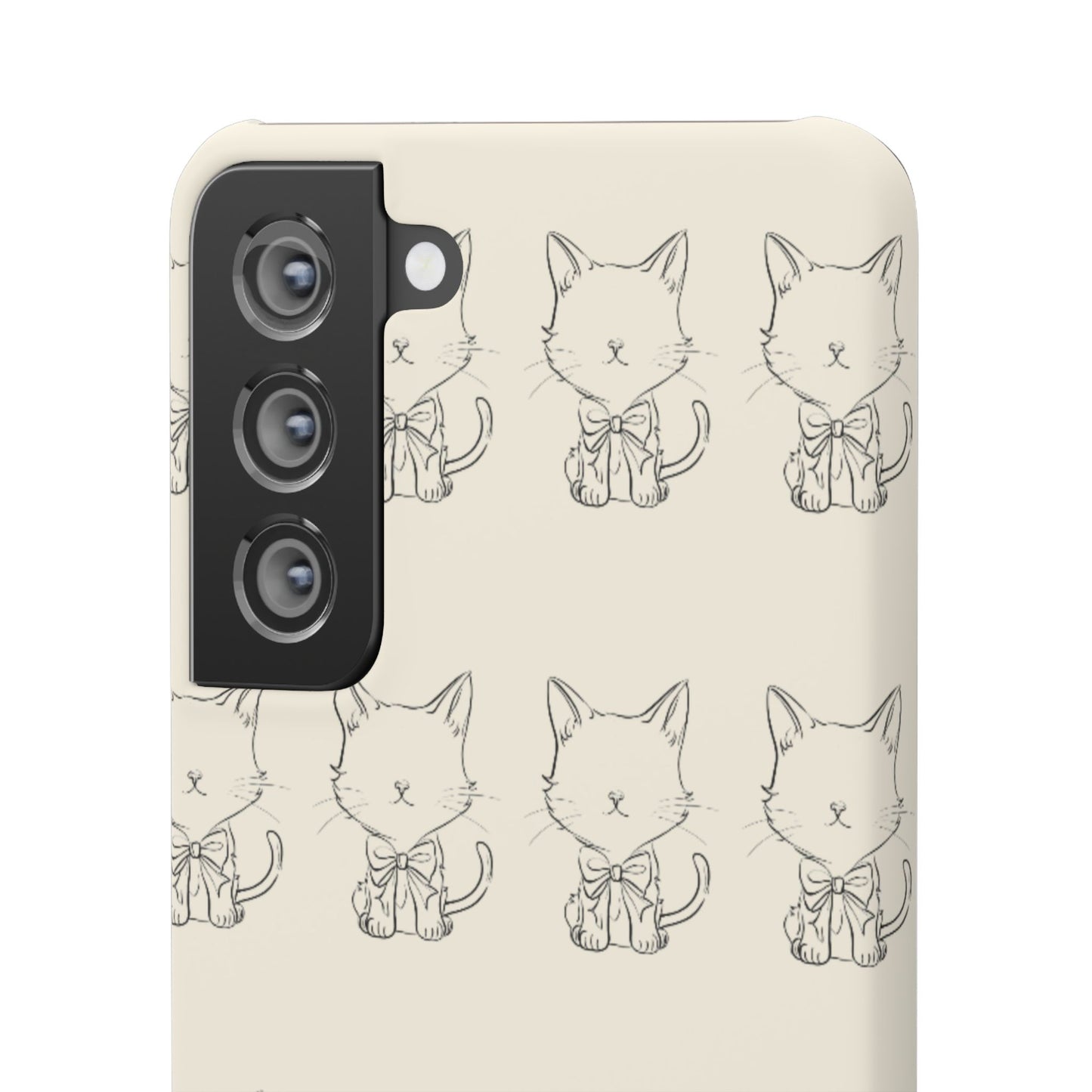 Cute Bow Cat Pattern Phone Case, Cute & Minimalist Design