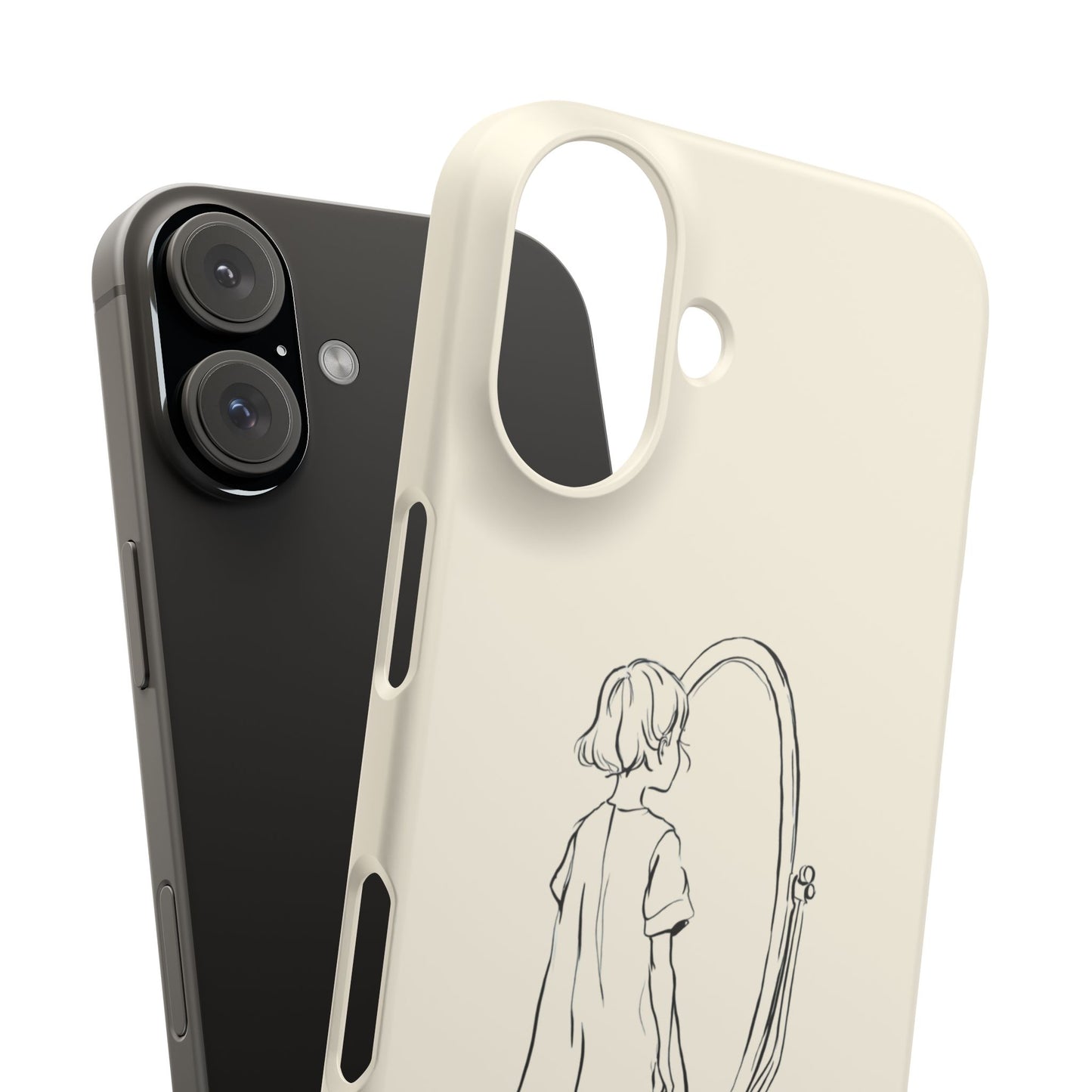 Dreamer's Reflection, Minimalist Line Art Phone Case