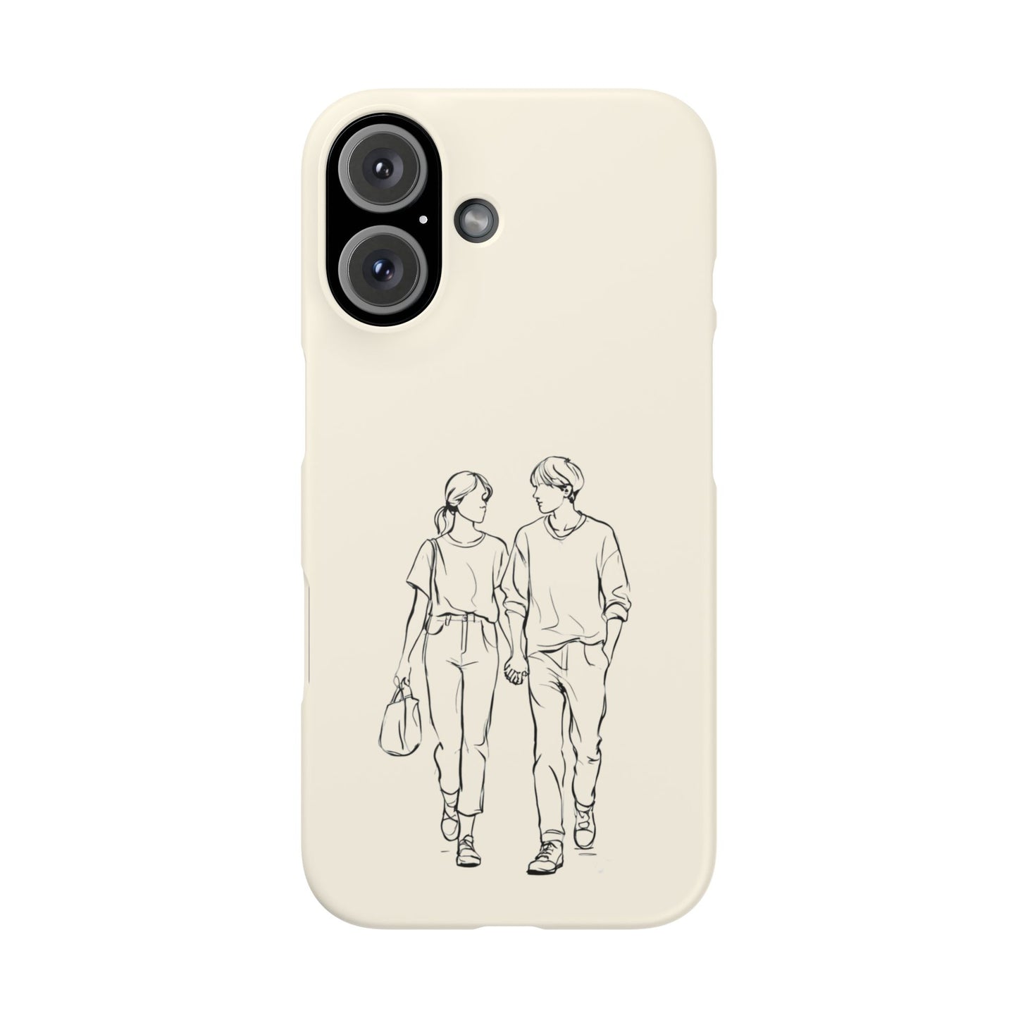 Together Forever Line Art Phone Case, Minimalist Couple Design For iPhone 16 15 Pro 14 12 XR 8 Samsung