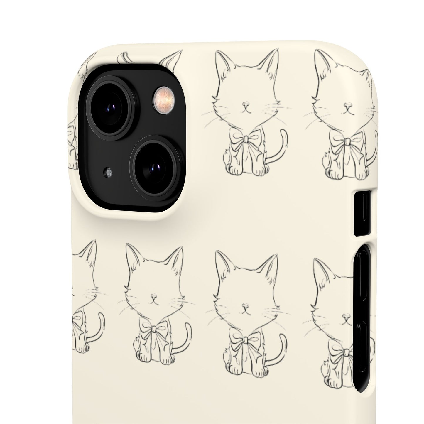 Cute Bow Cat Pattern Phone Case, Cute & Minimalist Design