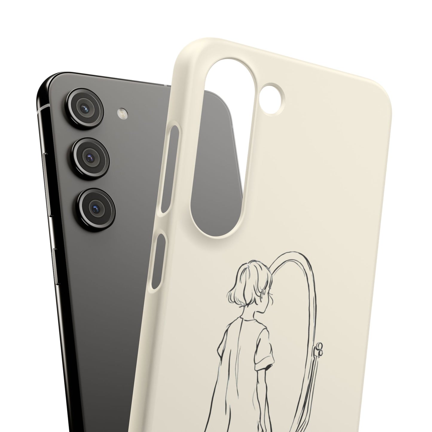 Dreamer's Reflection, Minimalist Line Art Phone Case