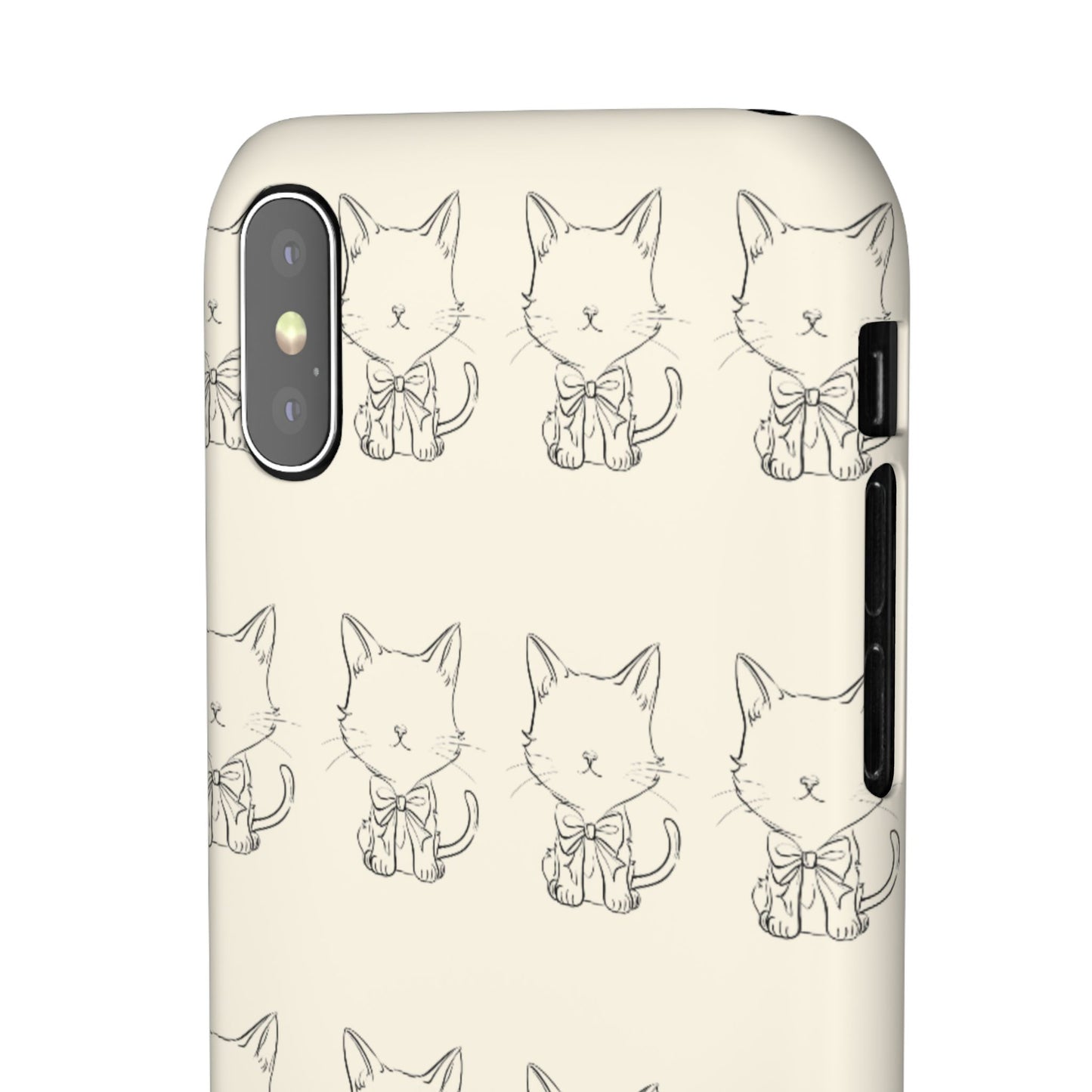 Cute Bow Cat Pattern Phone Case, Cute & Minimalist Design