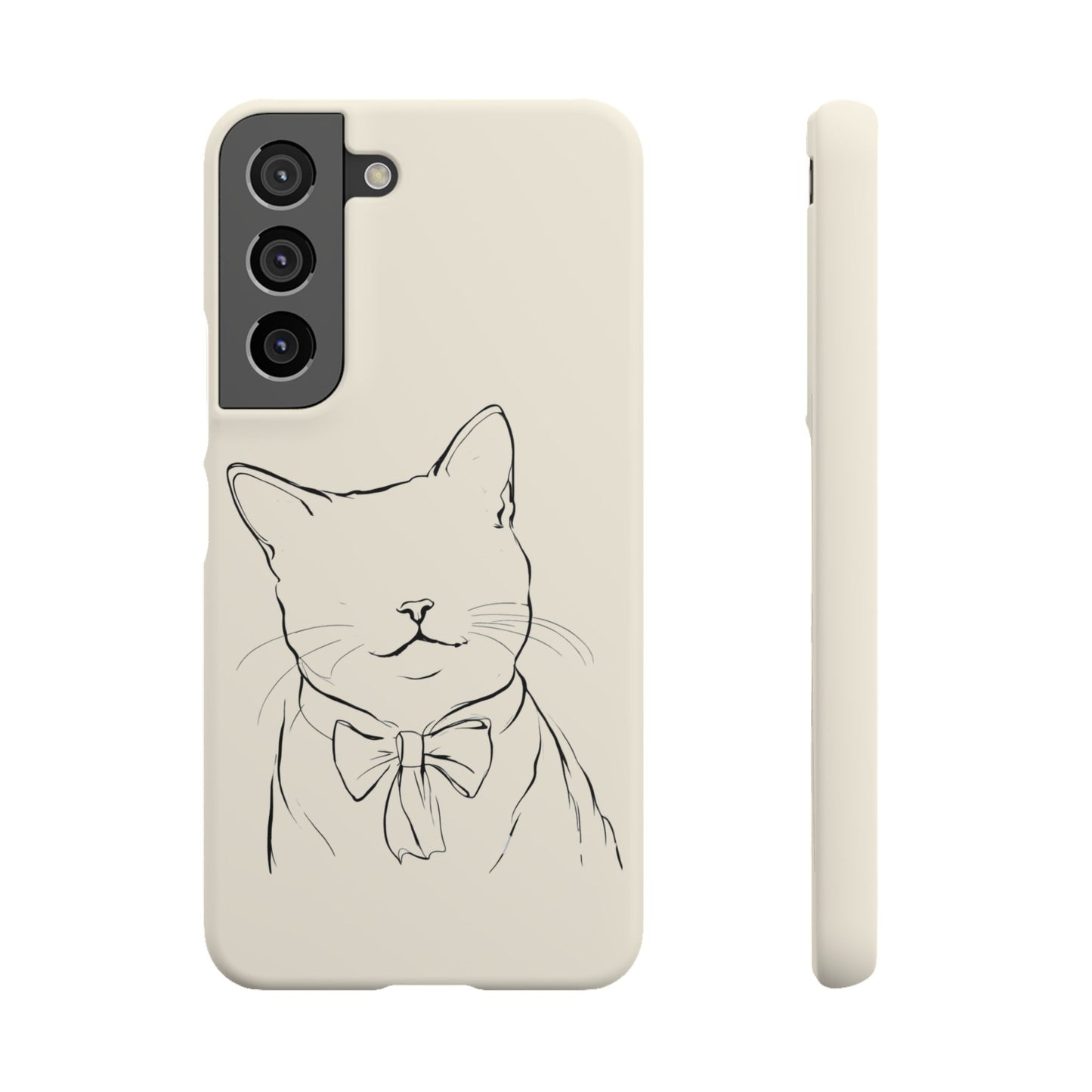 Charming Whiskers, Minimalist Cat Portrait Phone Case