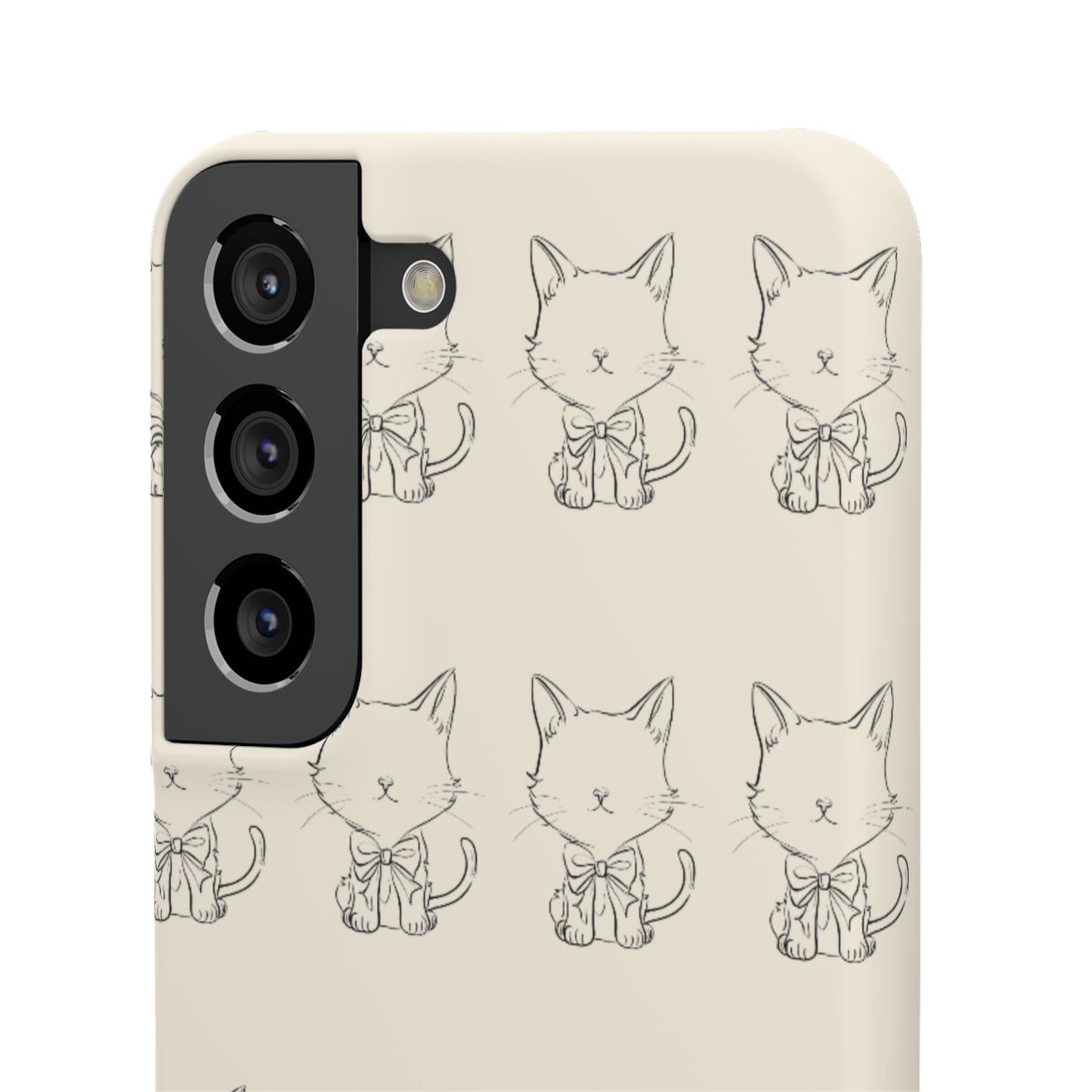 Cute Bow Cat Pattern Phone Case, Cute & Minimalist Design