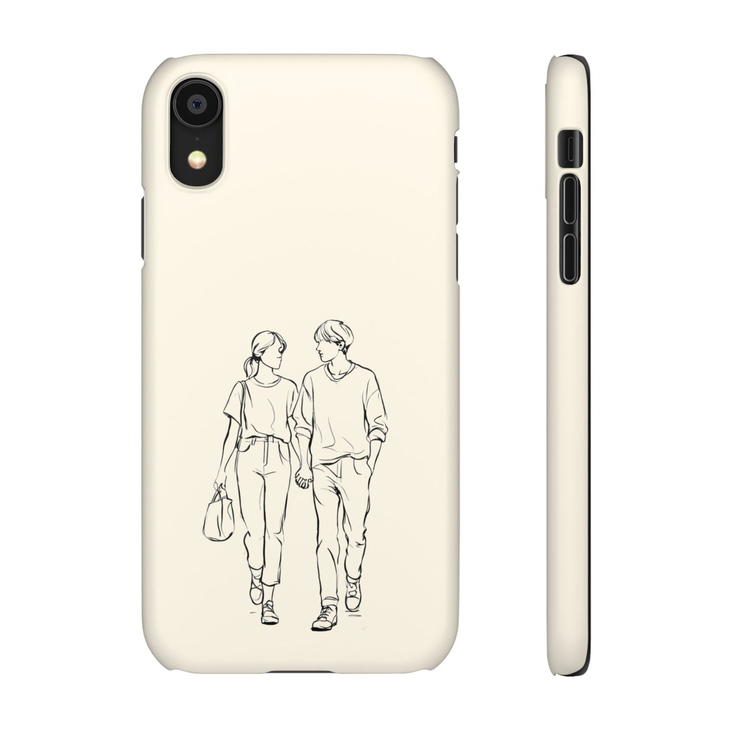 Together Forever Line Art Phone Case, Minimalist Couple Design For iPhone 16 15 Pro 14 12 XR 8 Samsung