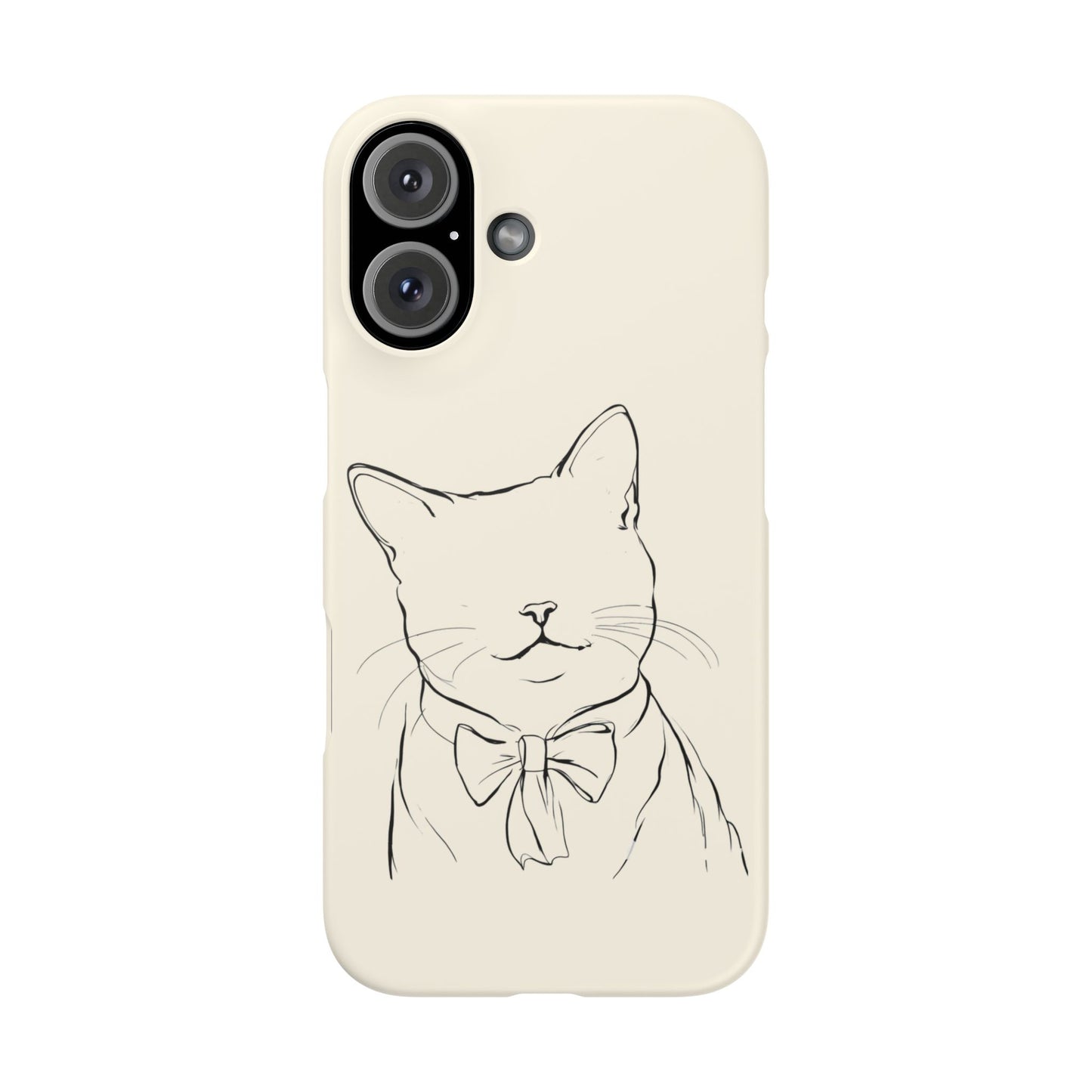 Charming Whiskers, Minimalist Cat Portrait Phone Case