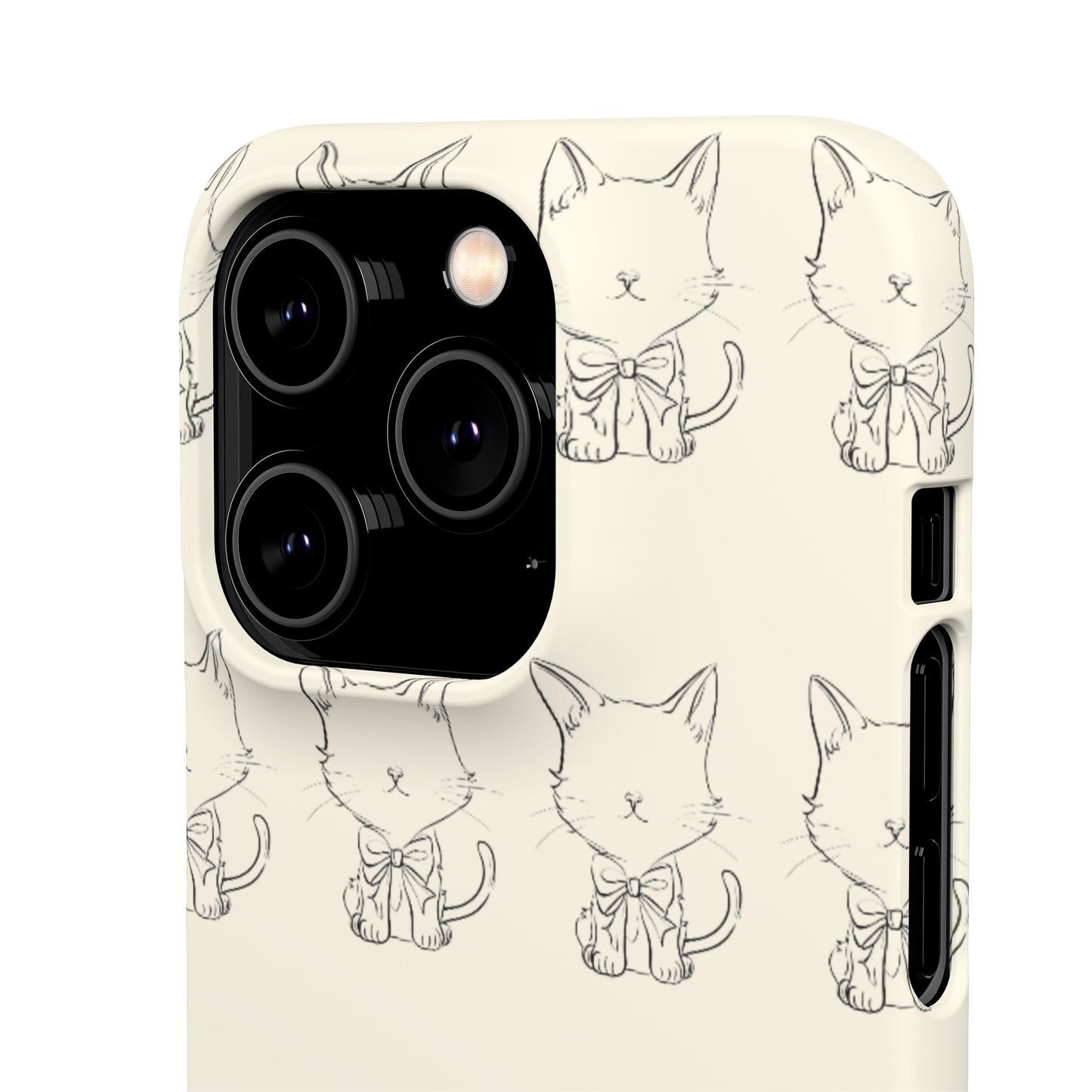 Cute Bow Cat Pattern Phone Case, Cute & Minimalist Design