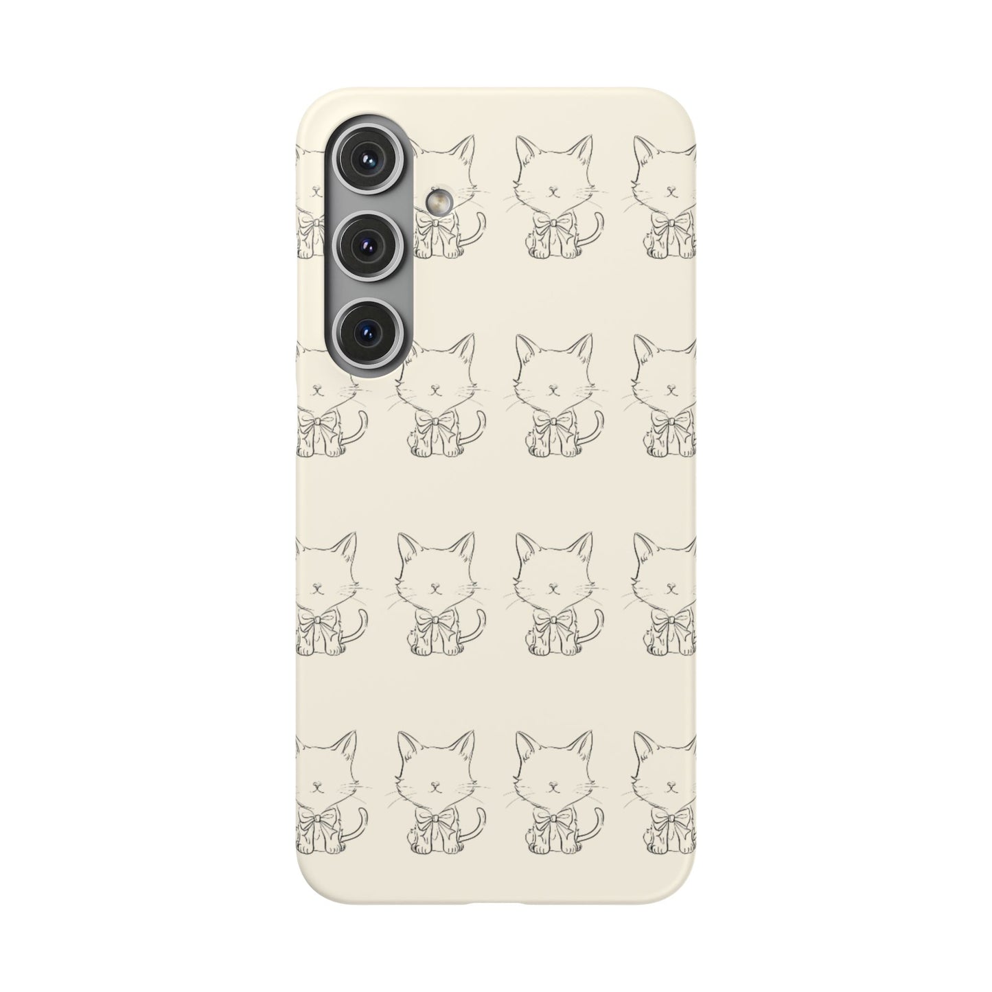 Cute Bow Cat Pattern Phone Case, Cute & Minimalist Design