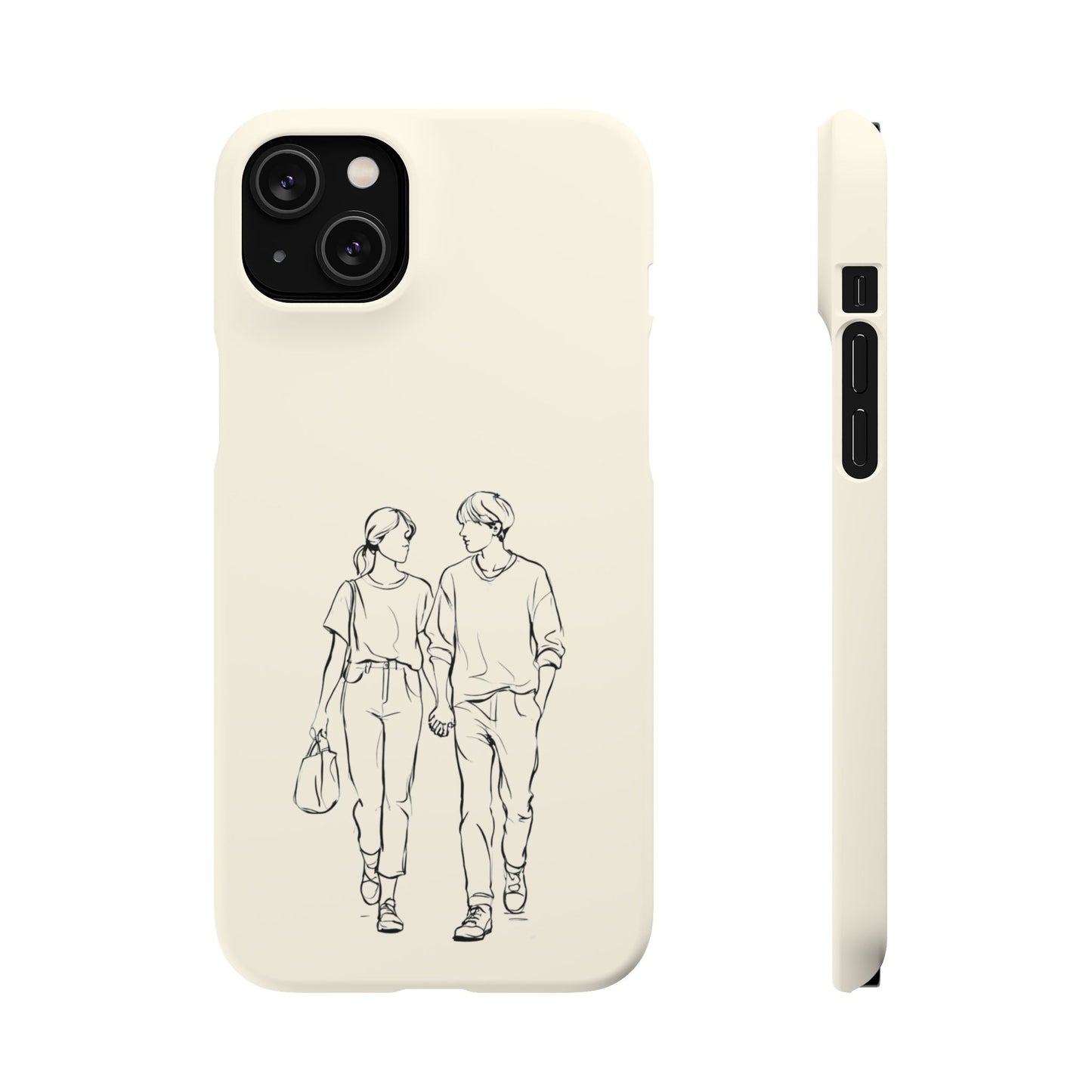 Together Forever Line Art Phone Case, Minimalist Couple Design For iPhone 16 15 Pro 14 12 XR 8 Samsung