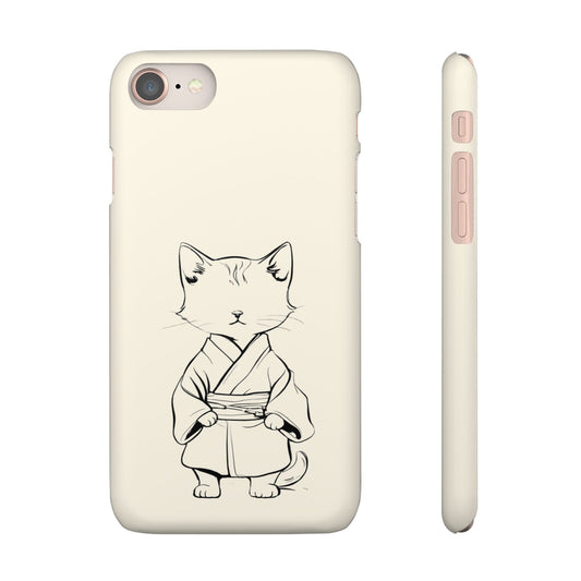 Kimono Kitten Line Art Phone Case Minimalist Phone Case For iPhone 16 15 Pro 14 12 XR 8 Google Samsung