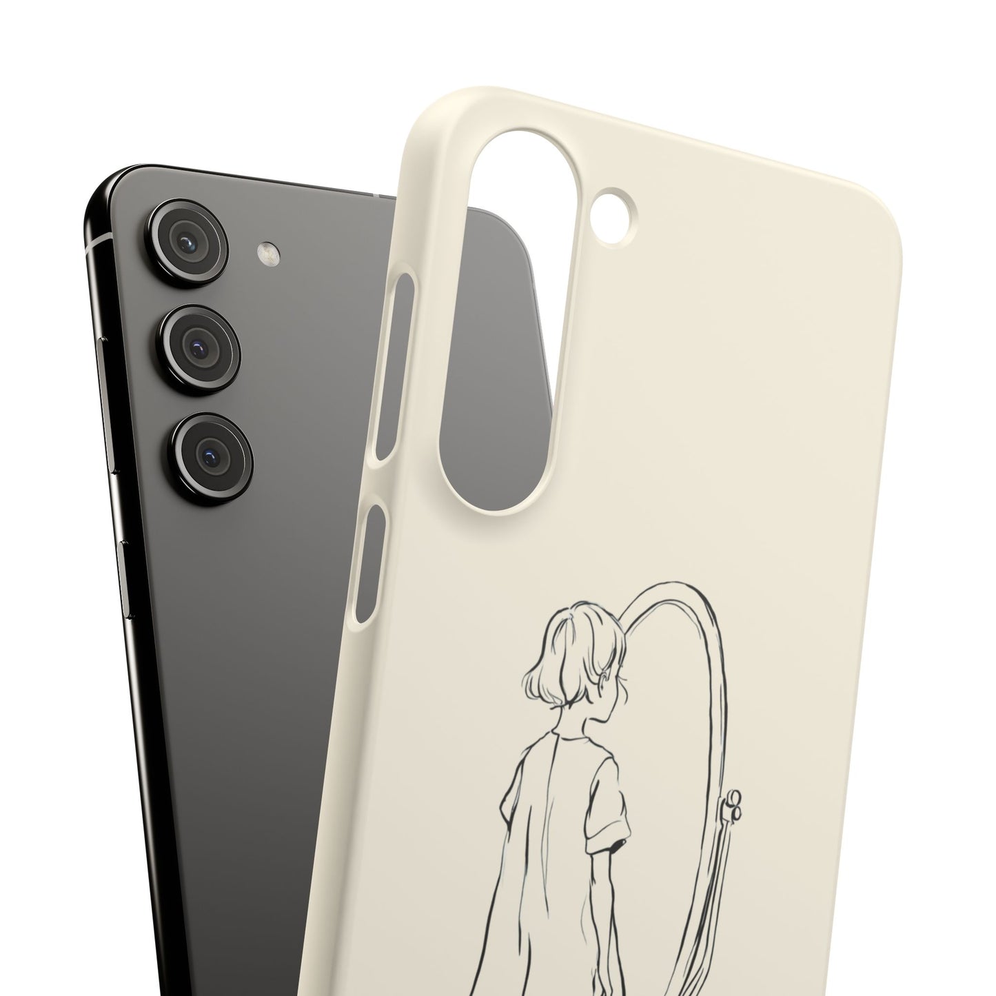 Dreamer's Reflection, Minimalist Line Art Phone Case