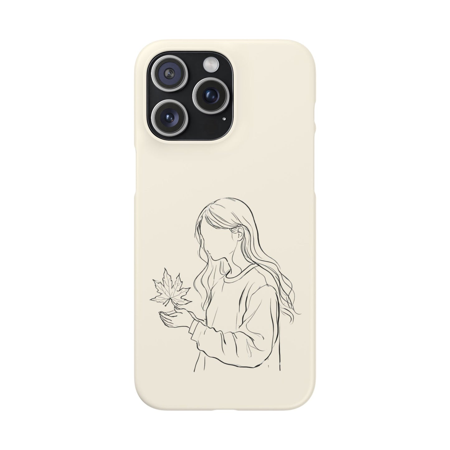 Autumn Whisper, Maple Leaf Girl Phone Case, For iPhone 16 15 Pro 14 12 XR 7 8 Samsung Galaxy