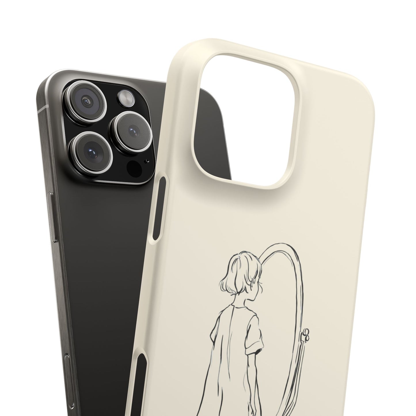 Dreamer's Reflection, Minimalist Line Art Phone Case