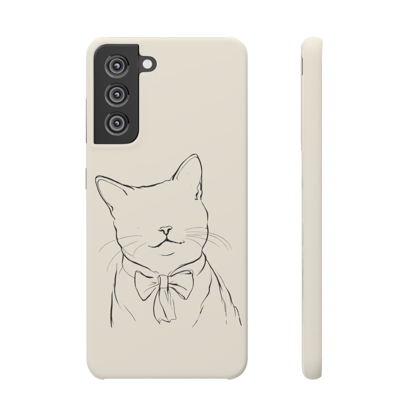 Charming Whiskers, Minimalist Cat Portrait Phone Case