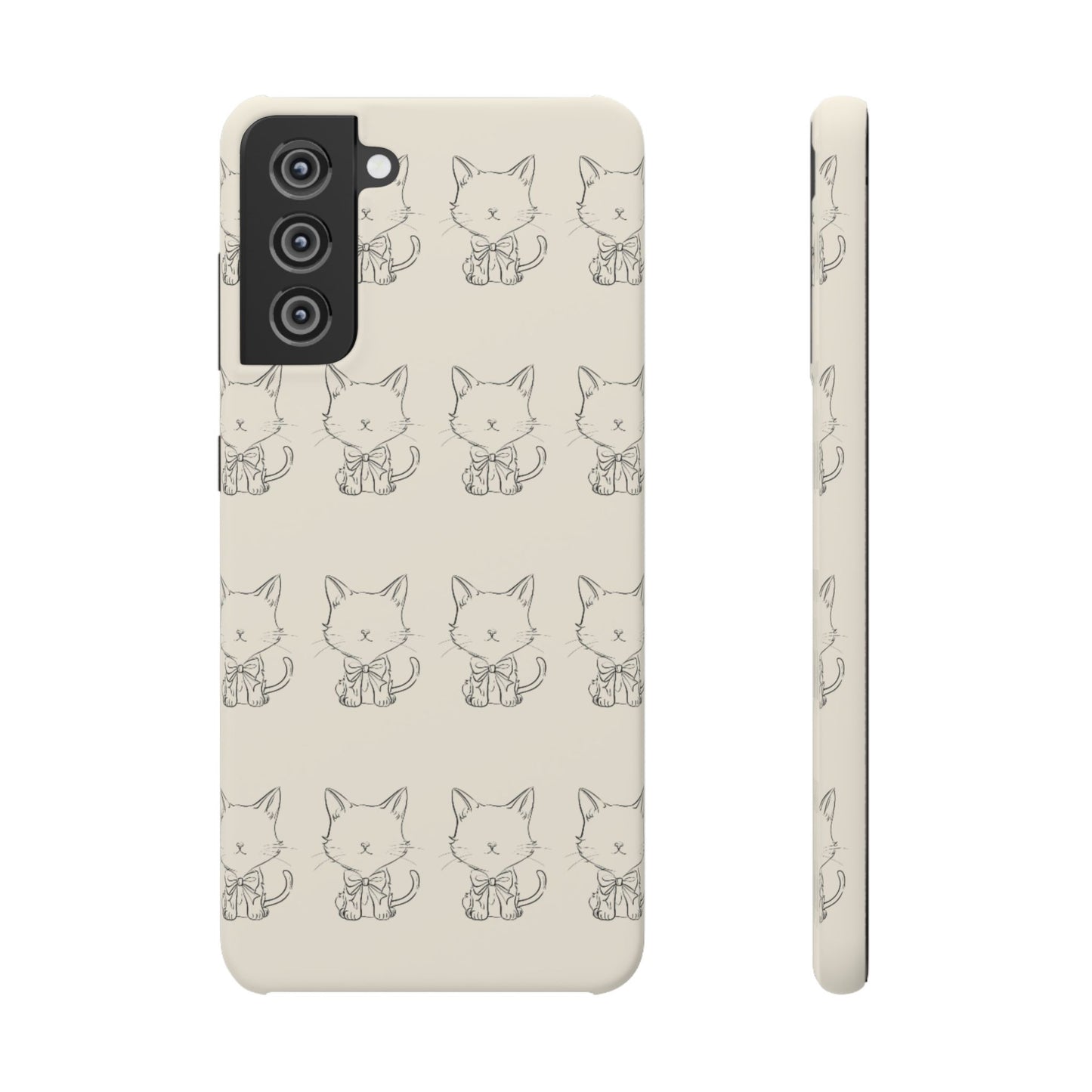 Cute Bow Cat Pattern Phone Case, Cute & Minimalist Design