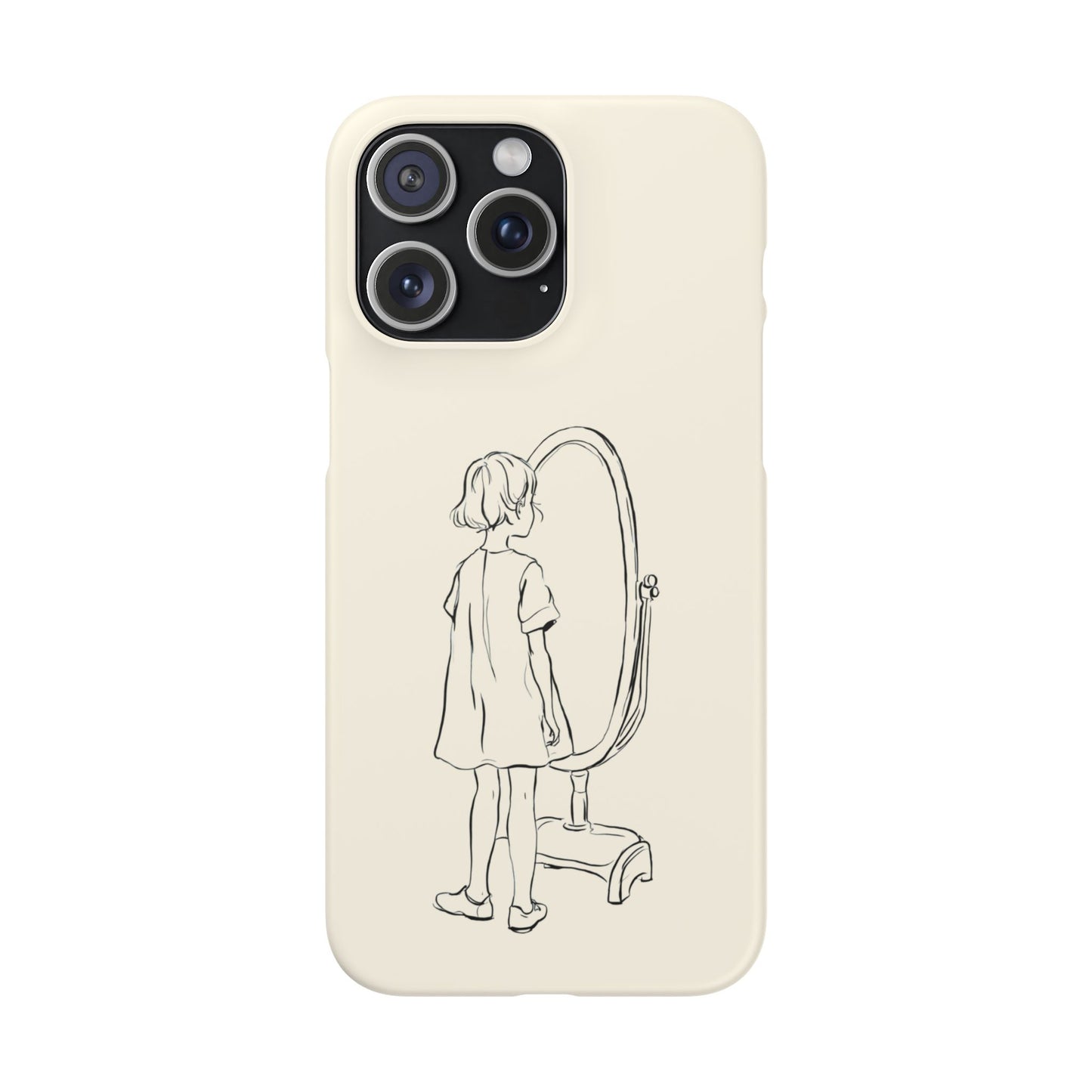 Dreamer's Reflection, Minimalist Line Art Phone Case