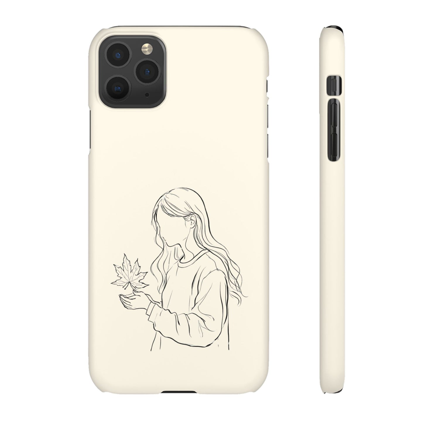 Autumn Whisper, Maple Leaf Girl Phone Case, For iPhone 16 15 Pro 14 12 XR 7 8 Samsung Galaxy