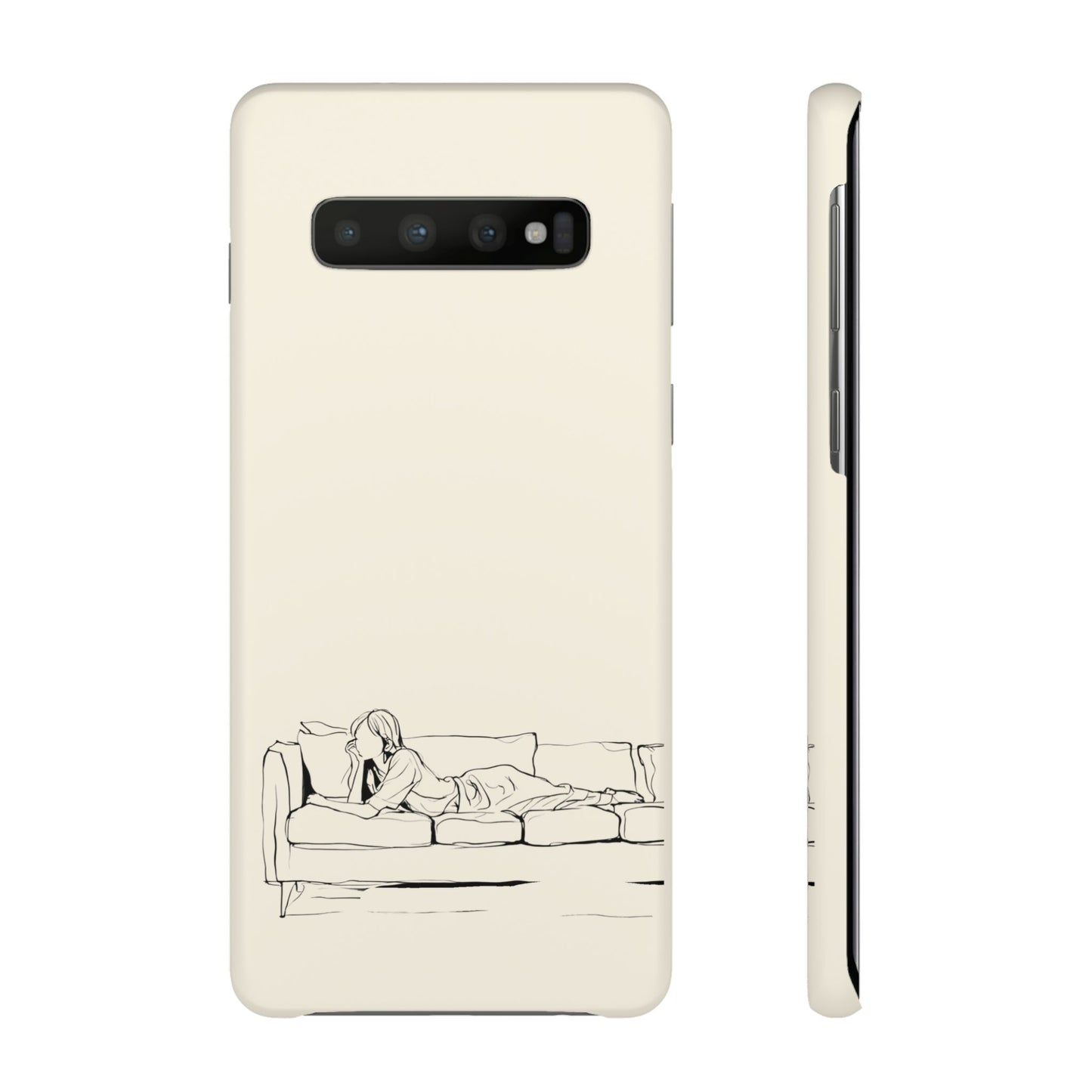 Cozy Sofa Line Art Phone Case, Minimalist & Relaxing Design For iPhone 16 15 Pro 14 12 XR 8 Samsung