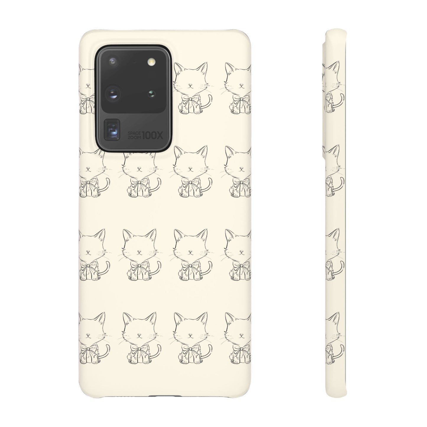 Cute Bow Cat Pattern Phone Case, Cute & Minimalist Design