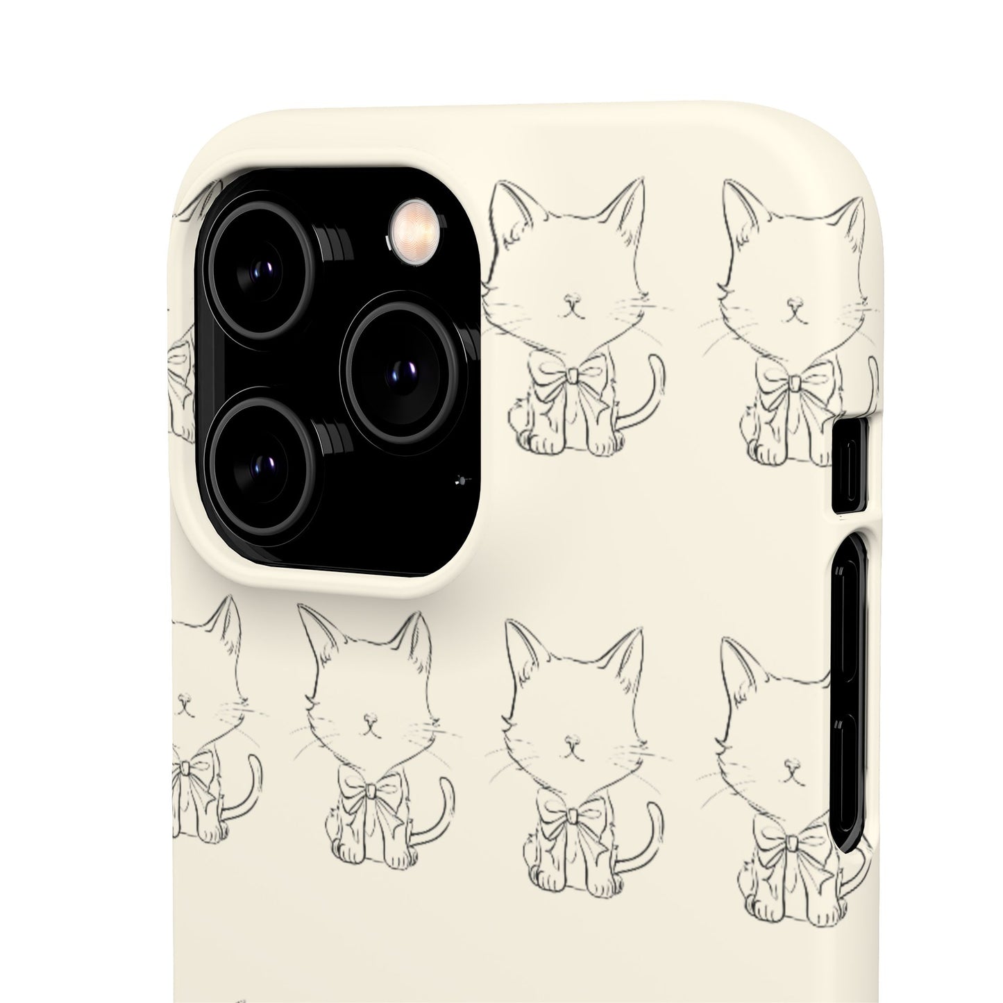 Cute Bow Cat Pattern Phone Case, Cute & Minimalist Design