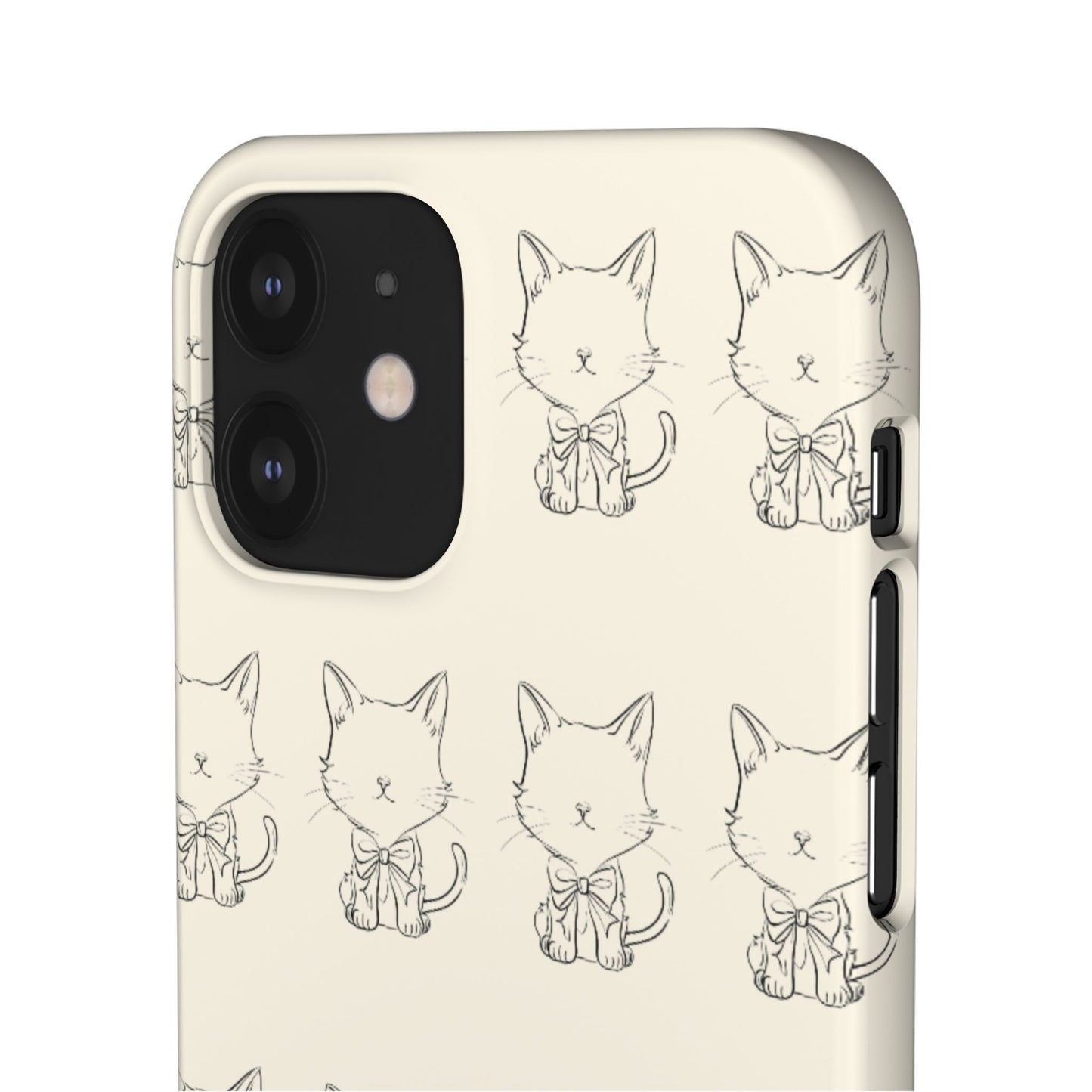 Cute Bow Cat Pattern Phone Case, Cute & Minimalist Design