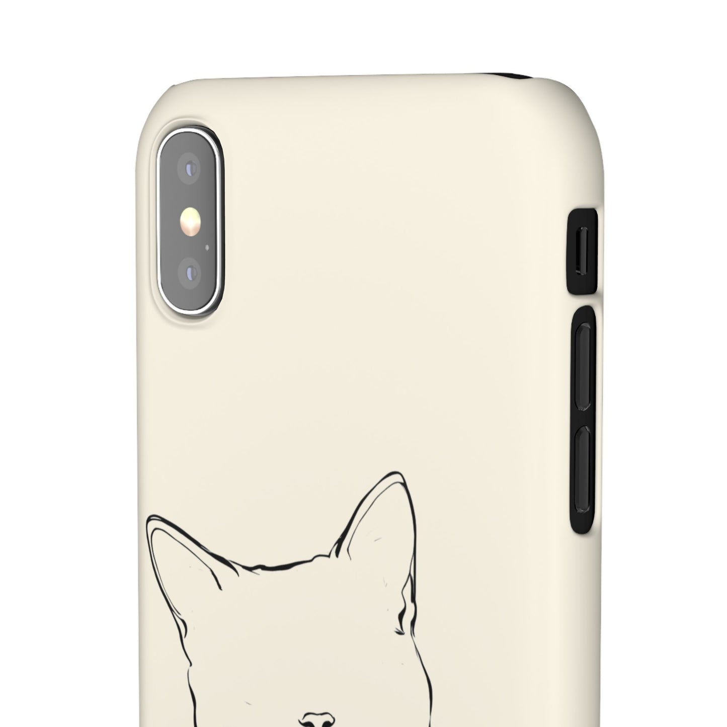 Charming Whiskers, Minimalist Cat Portrait Phone Case