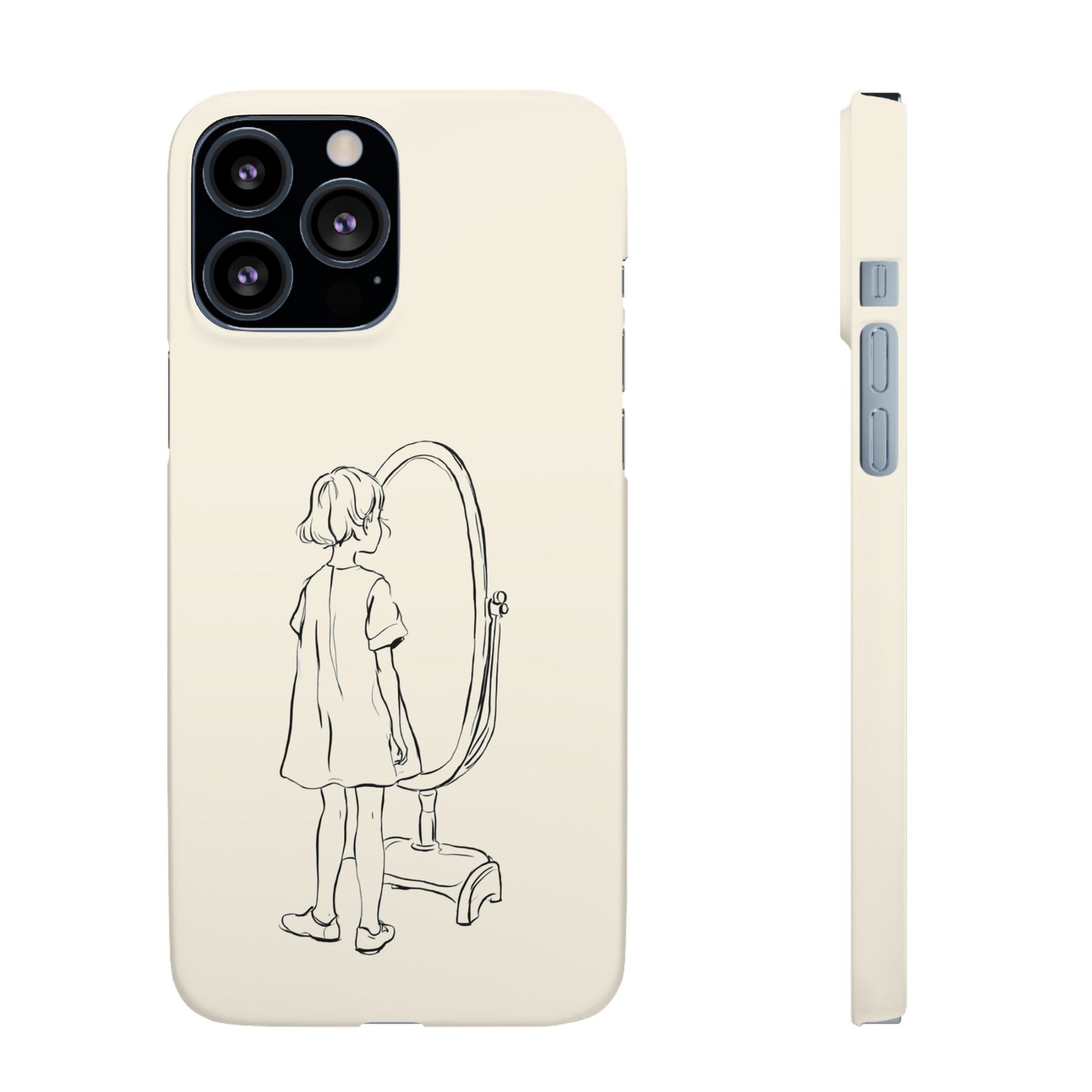 Dreamer's Reflection, Minimalist Line Art Phone Case