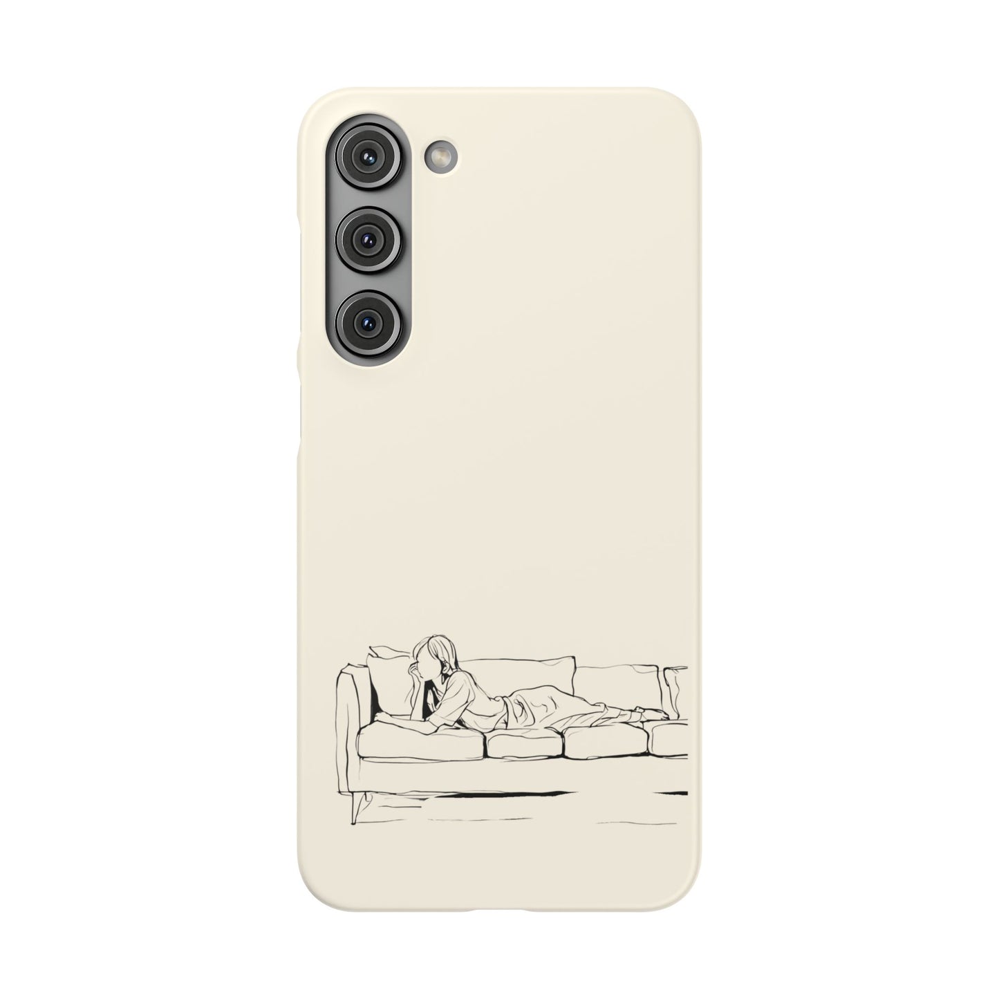 Cozy Sofa Line Art Phone Case, Minimalist & Relaxing Design For iPhone 16 15 Pro 14 12 XR 8 Samsung