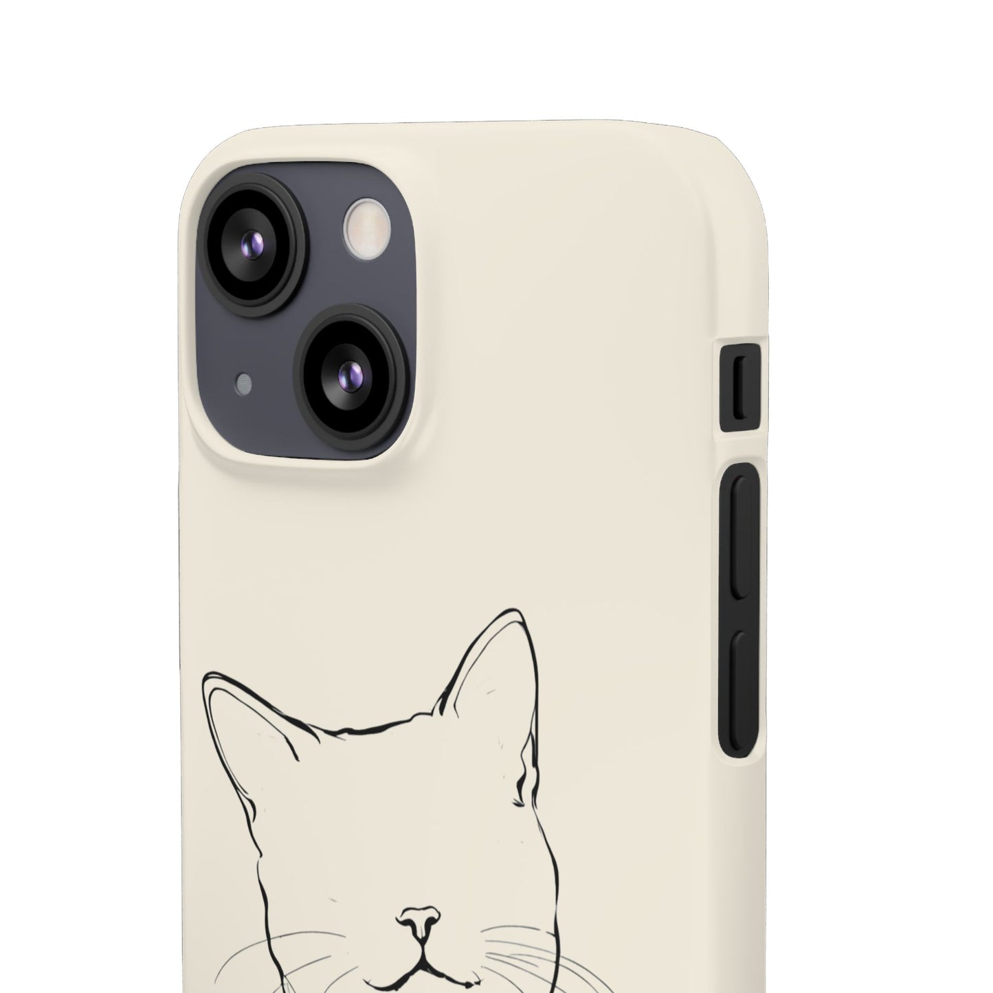 Charming Whiskers, Minimalist Cat Portrait Phone Case