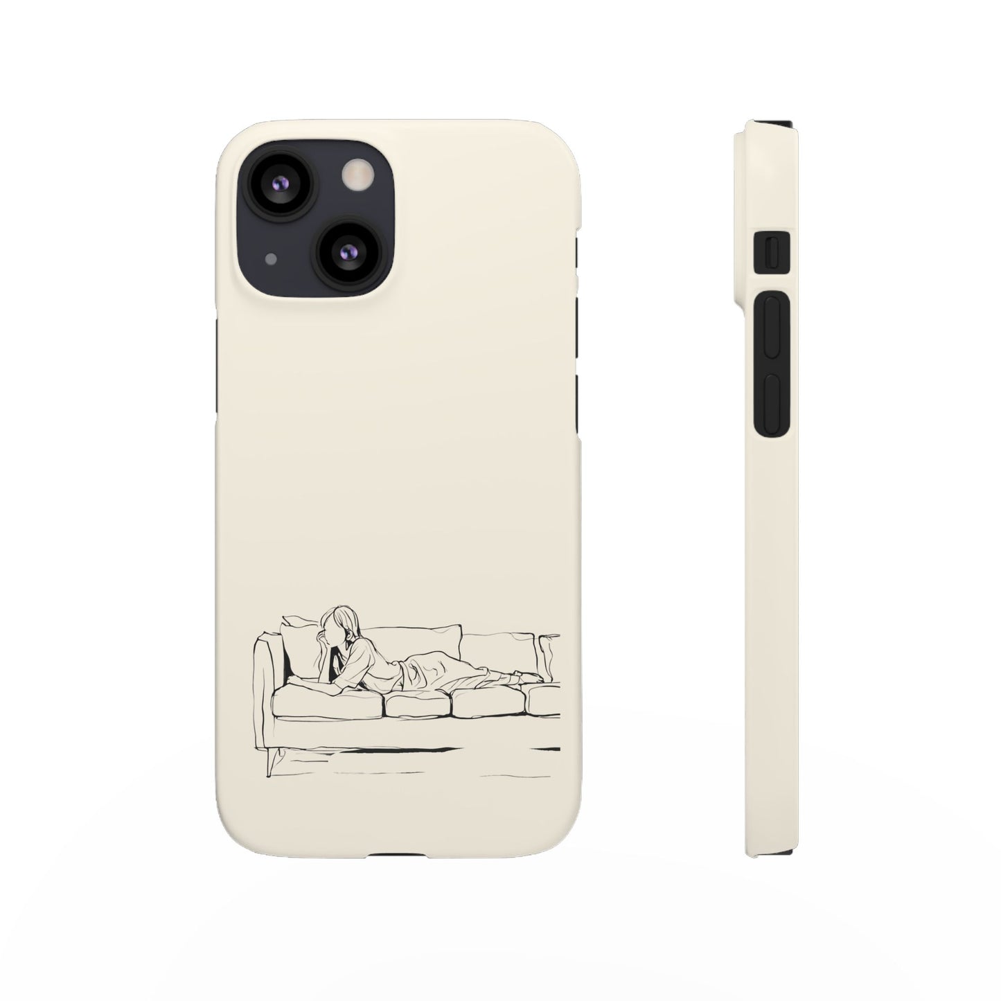 Cozy Sofa Line Art Phone Case, Minimalist & Relaxing Design For iPhone 16 15 Pro 14 12 XR 8 Samsung