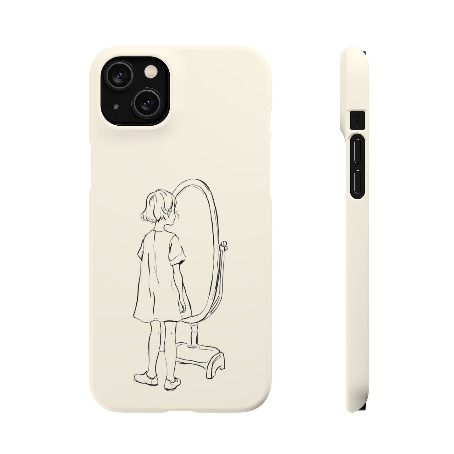 Dreamer's Reflection, Minimalist Line Art Phone Case