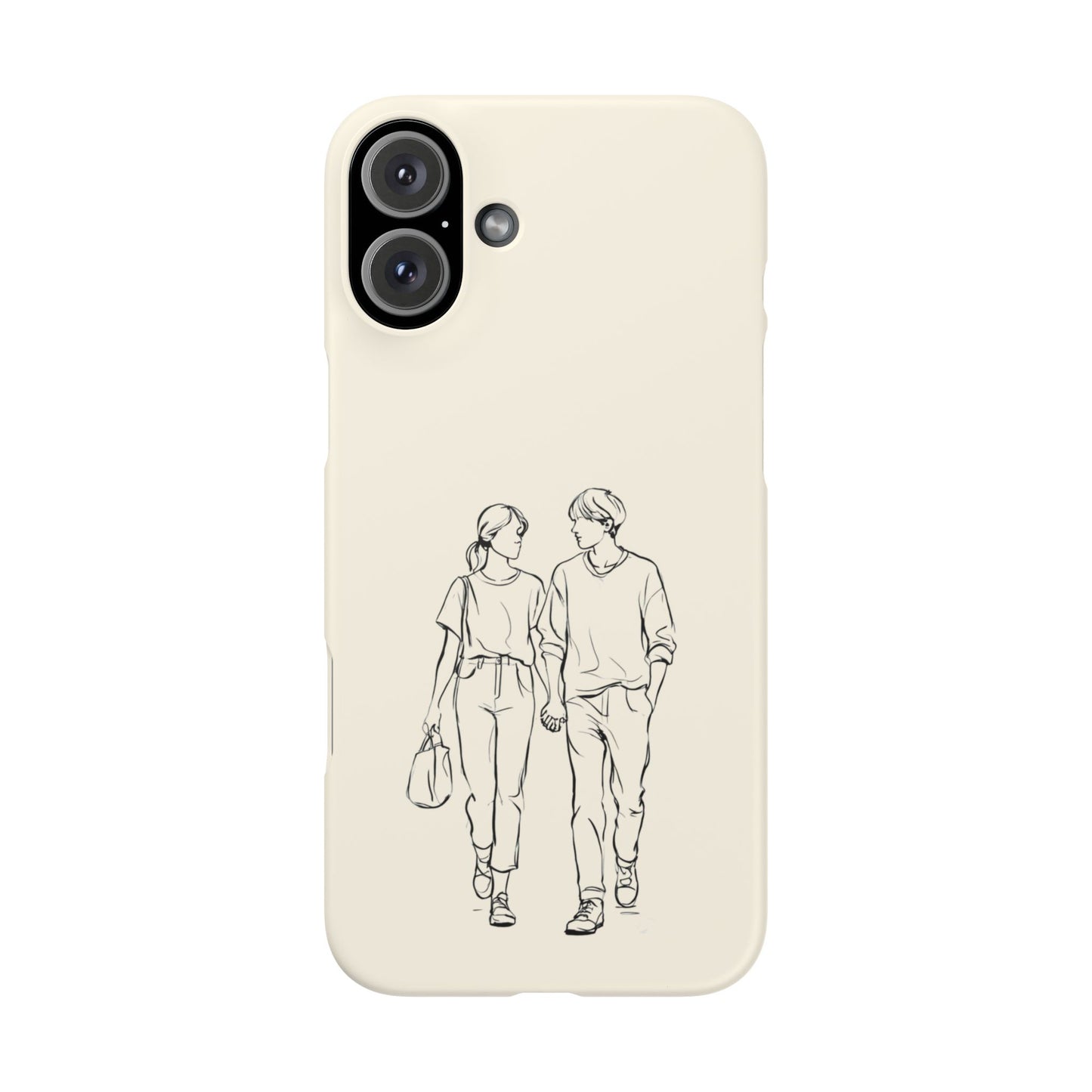 Together Forever Line Art Phone Case, Minimalist Couple Design For iPhone 16 15 Pro 14 12 XR 8 Samsung