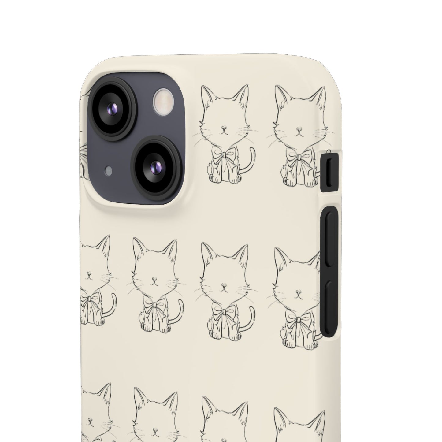 Cute Bow Cat Pattern Phone Case, Cute & Minimalist Design