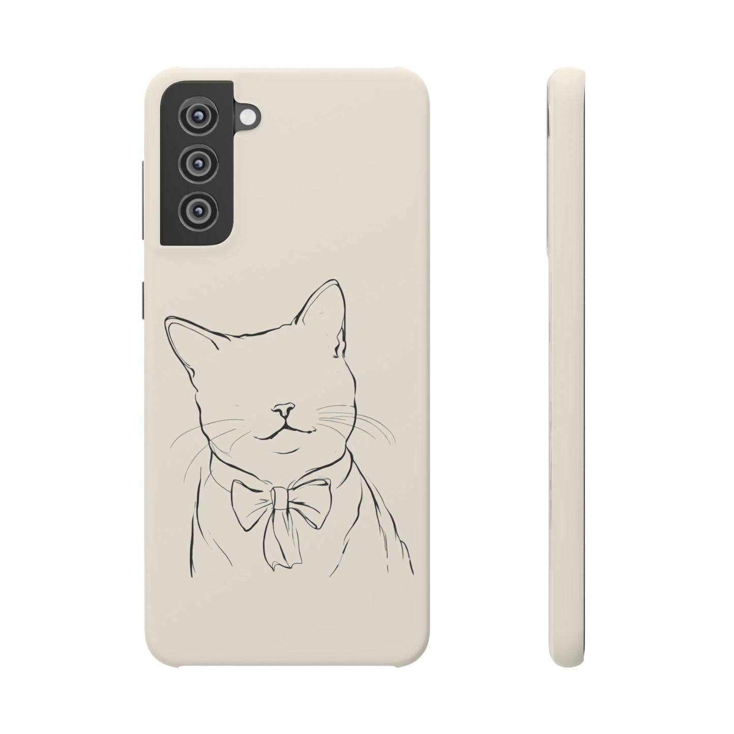 Charming Whiskers, Minimalist Cat Portrait Phone Case